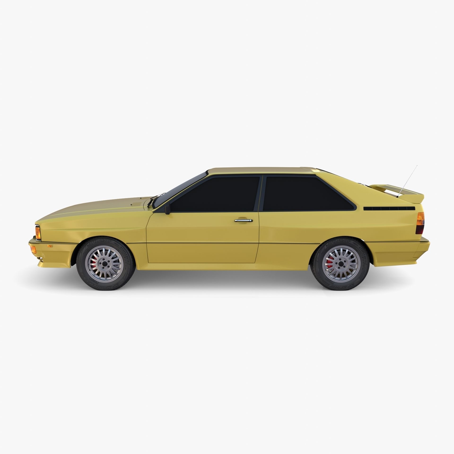Generic 80s Coupe with interior 3D model_3
