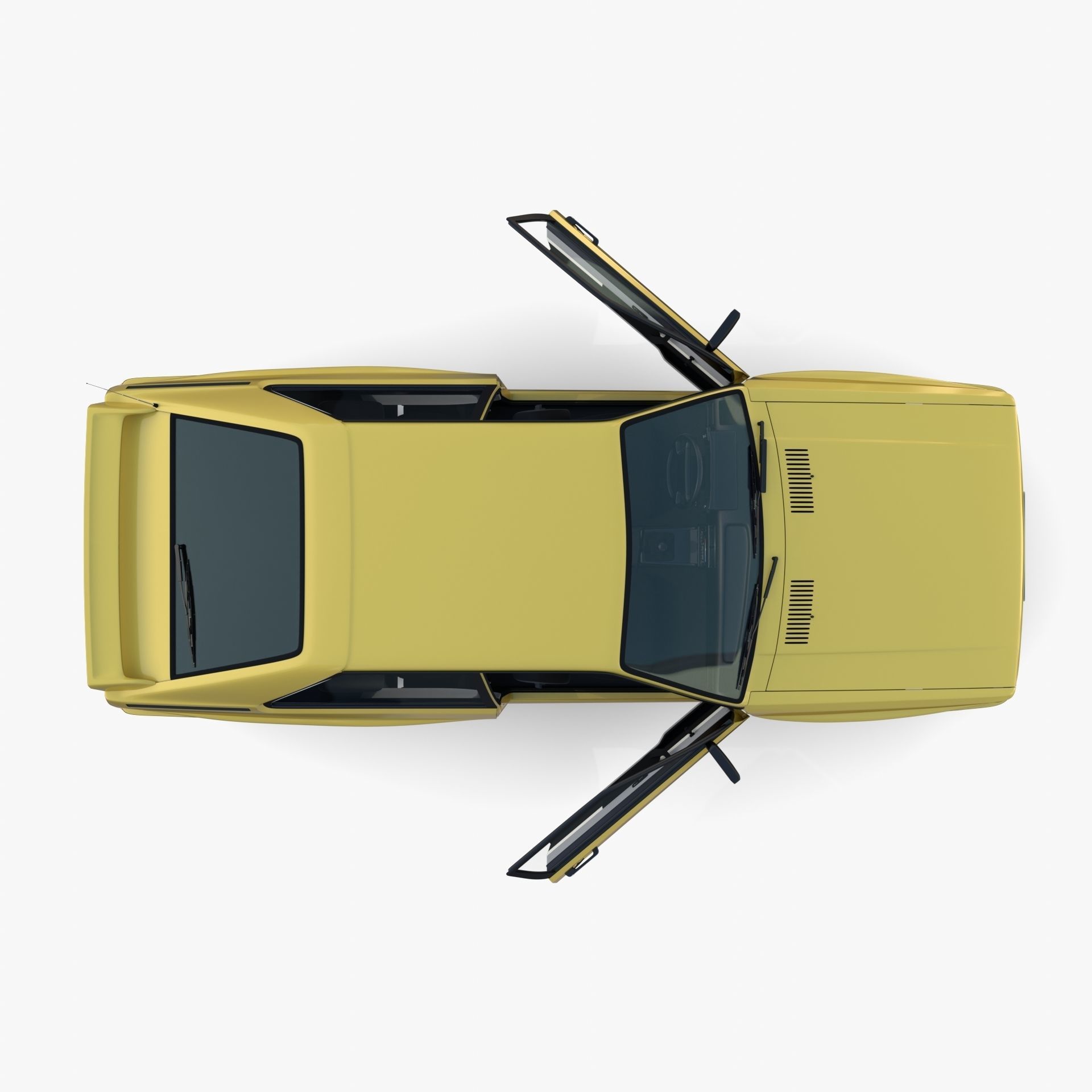 Generic 80s Coupe with interior 3D model_19