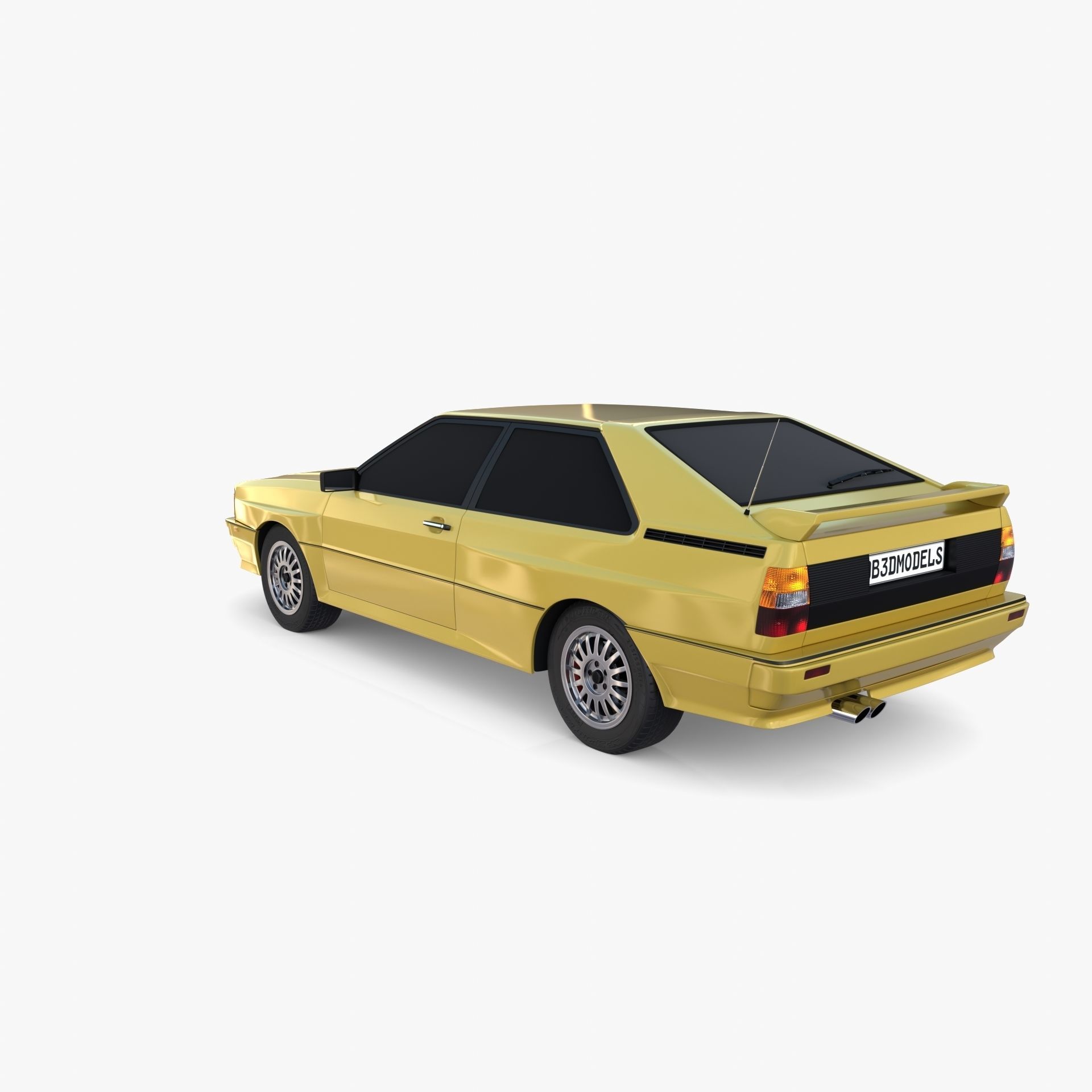 Generic 80s Coupe with interior 3D model_4