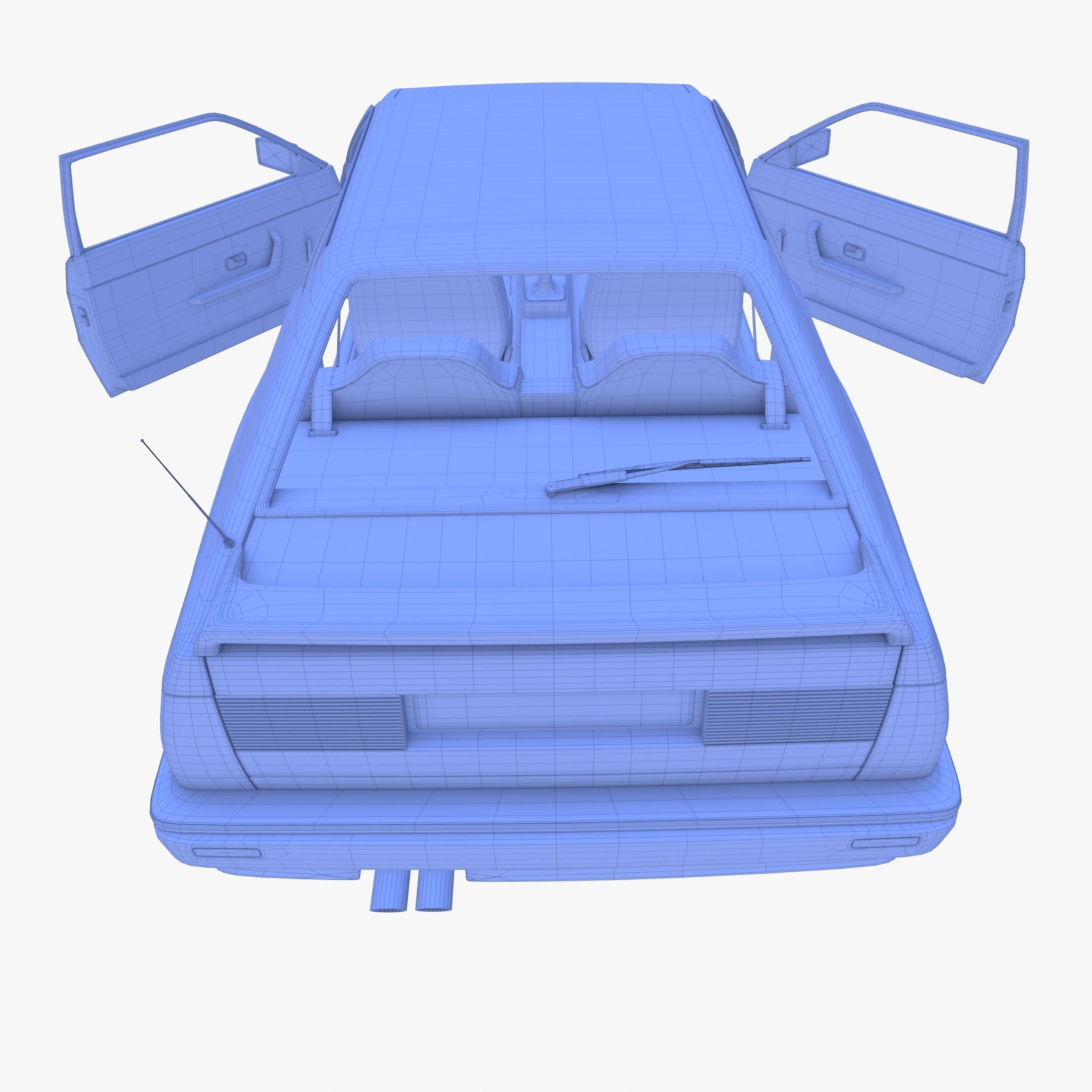 Generic 80s Coupe with interior 3D model_30