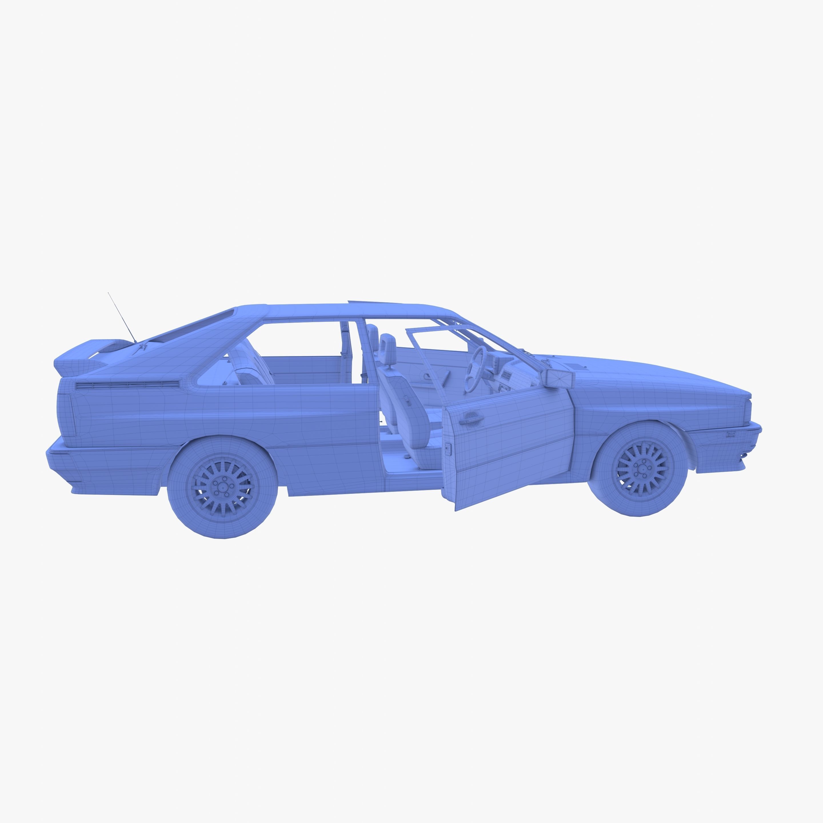 Generic 80s Coupe with interior 3D model_26