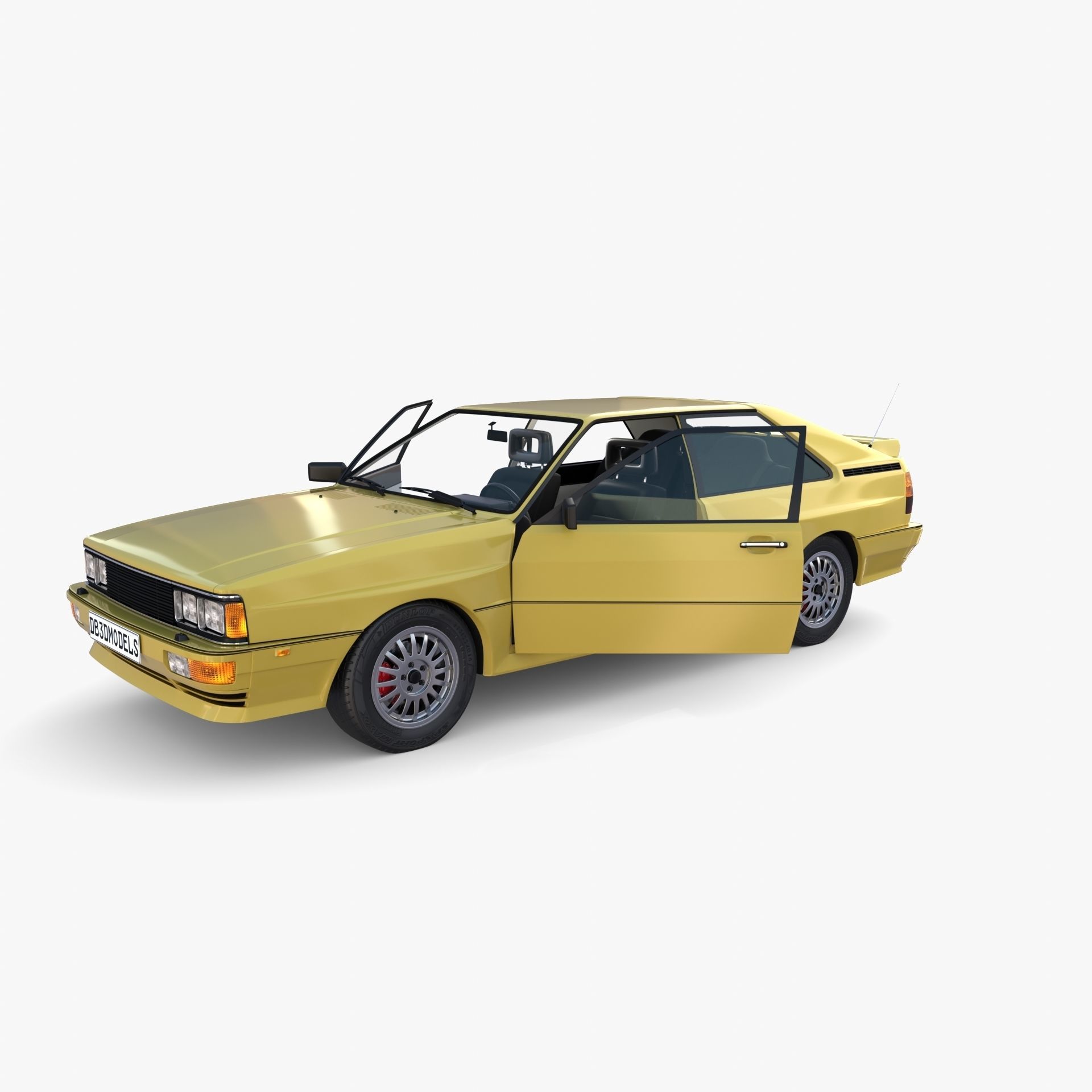 Generic 80s Coupe with interior 3D model_14