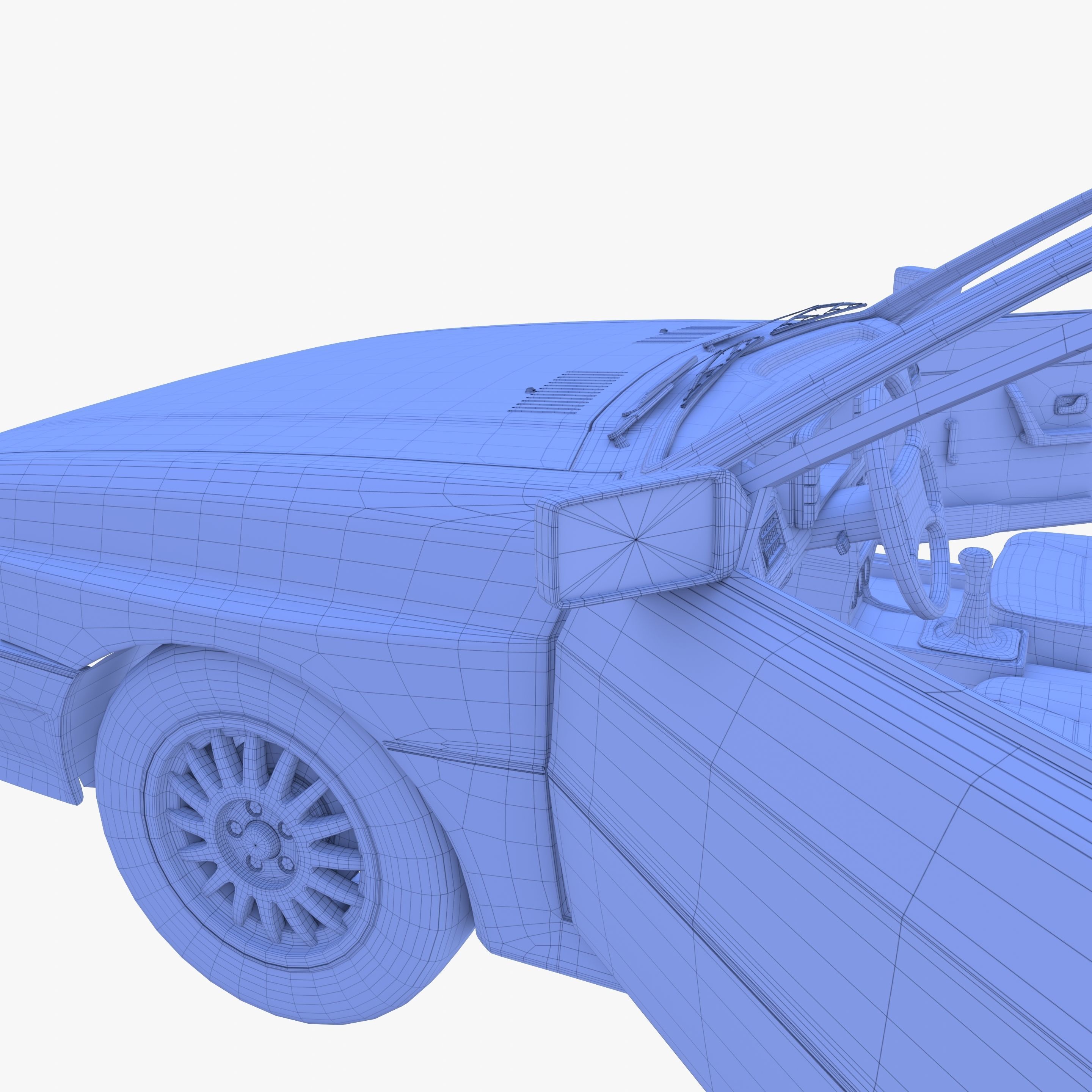 Generic 80s Coupe with interior 3D model_28