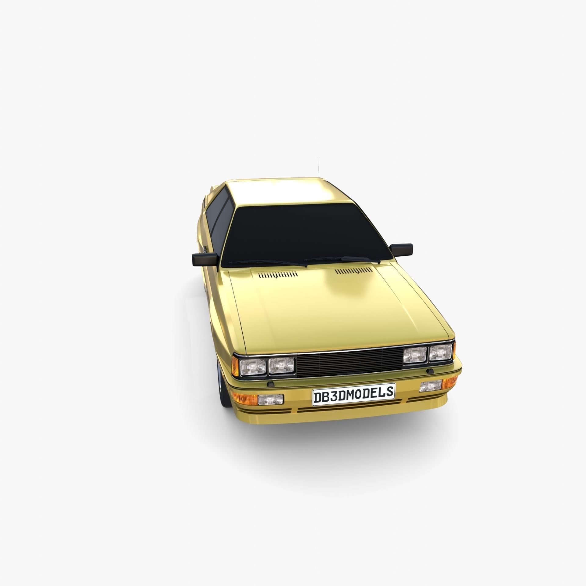 Generic 80s Coupe with interior 3D model_8