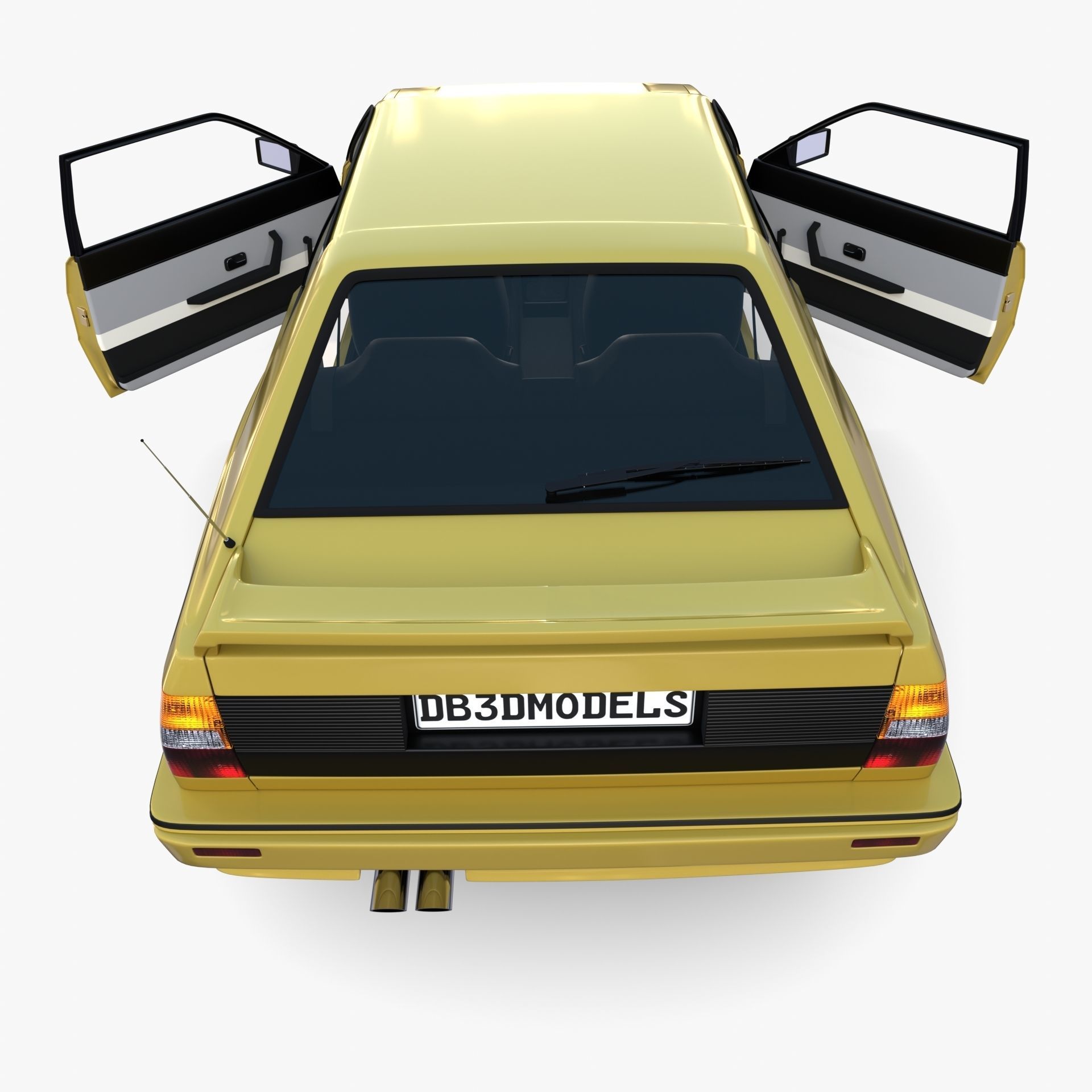 Generic 80s Coupe with interior 3D model_21