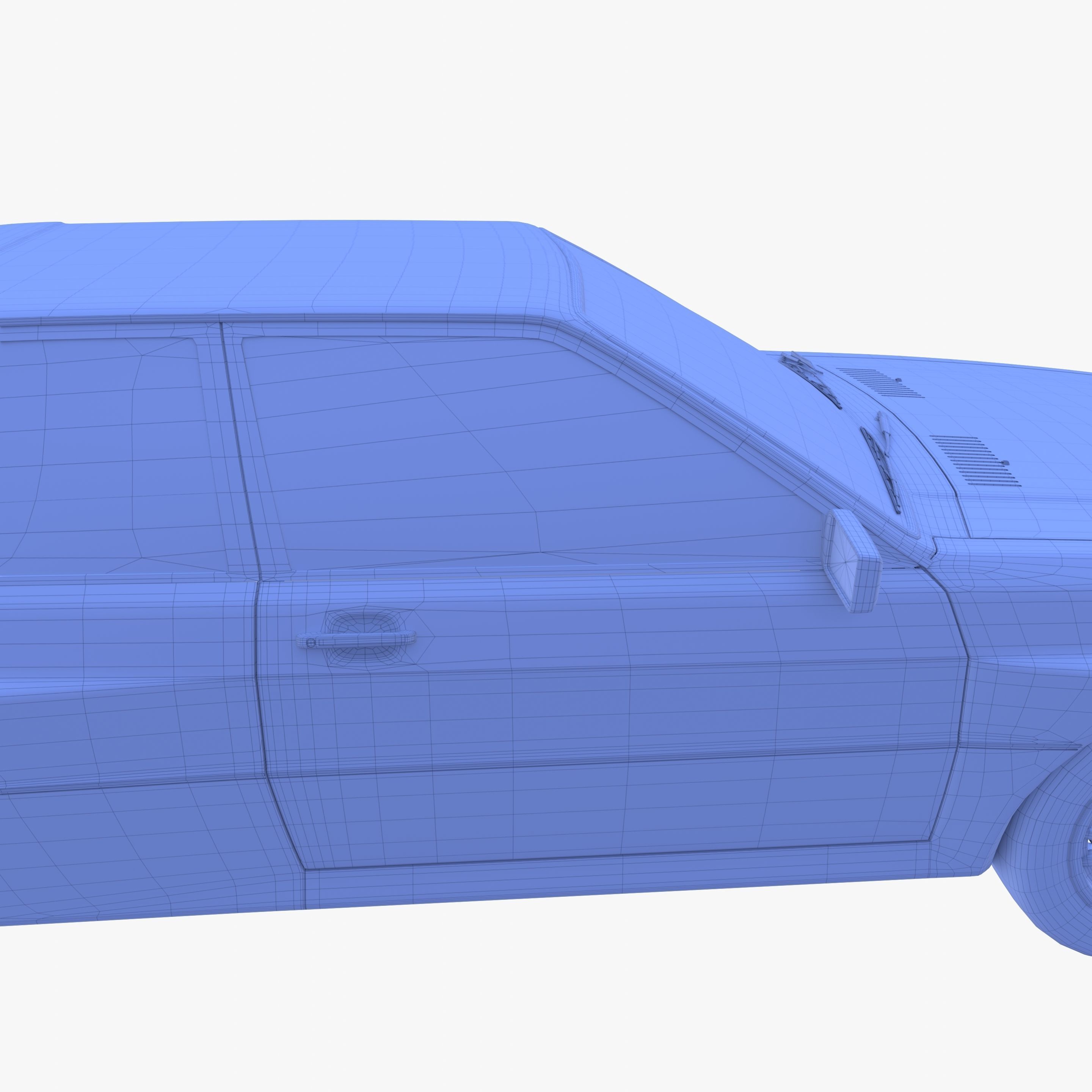 Generic 80s Coupe with interior 3D model_43