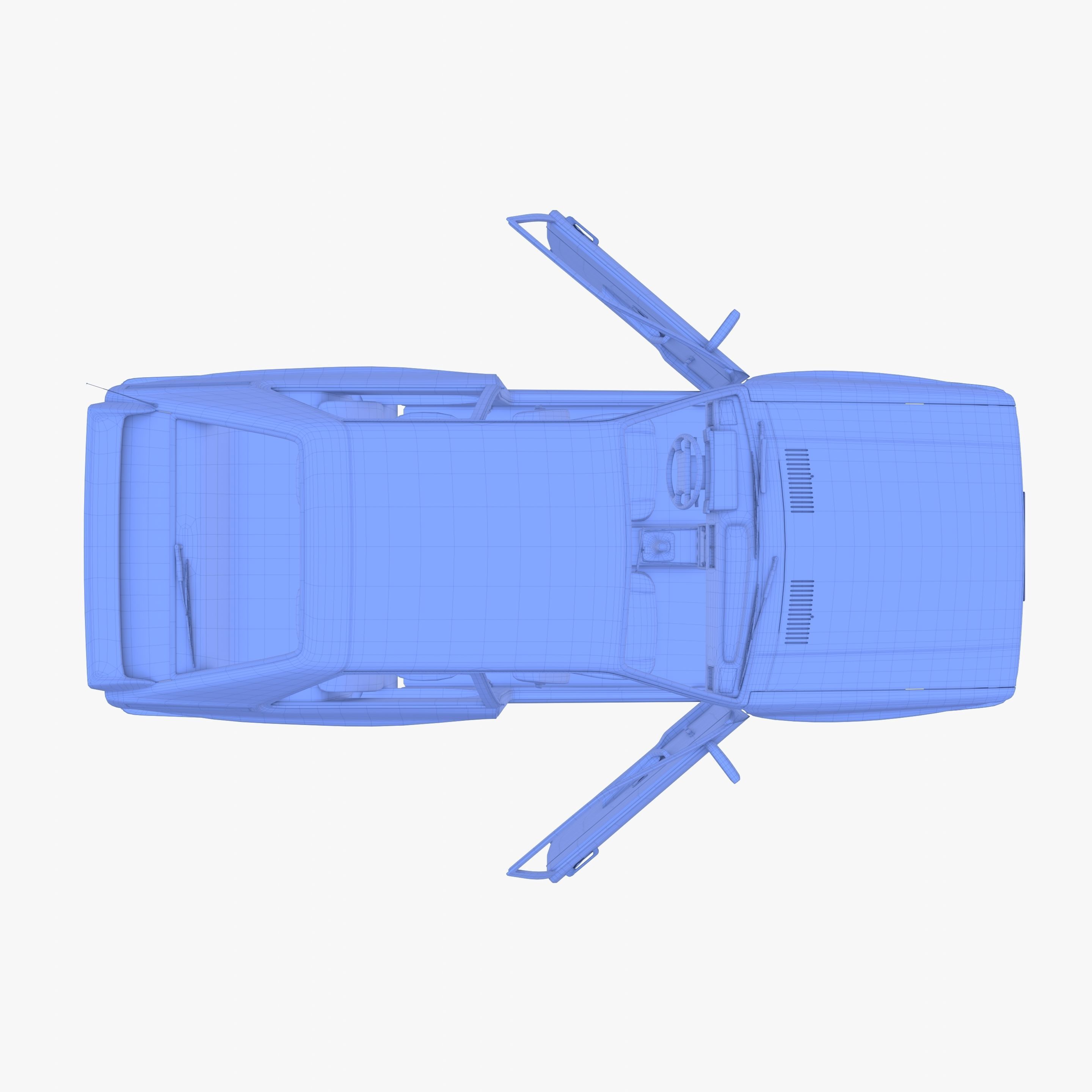 Generic 80s Coupe with interior 3D model_27