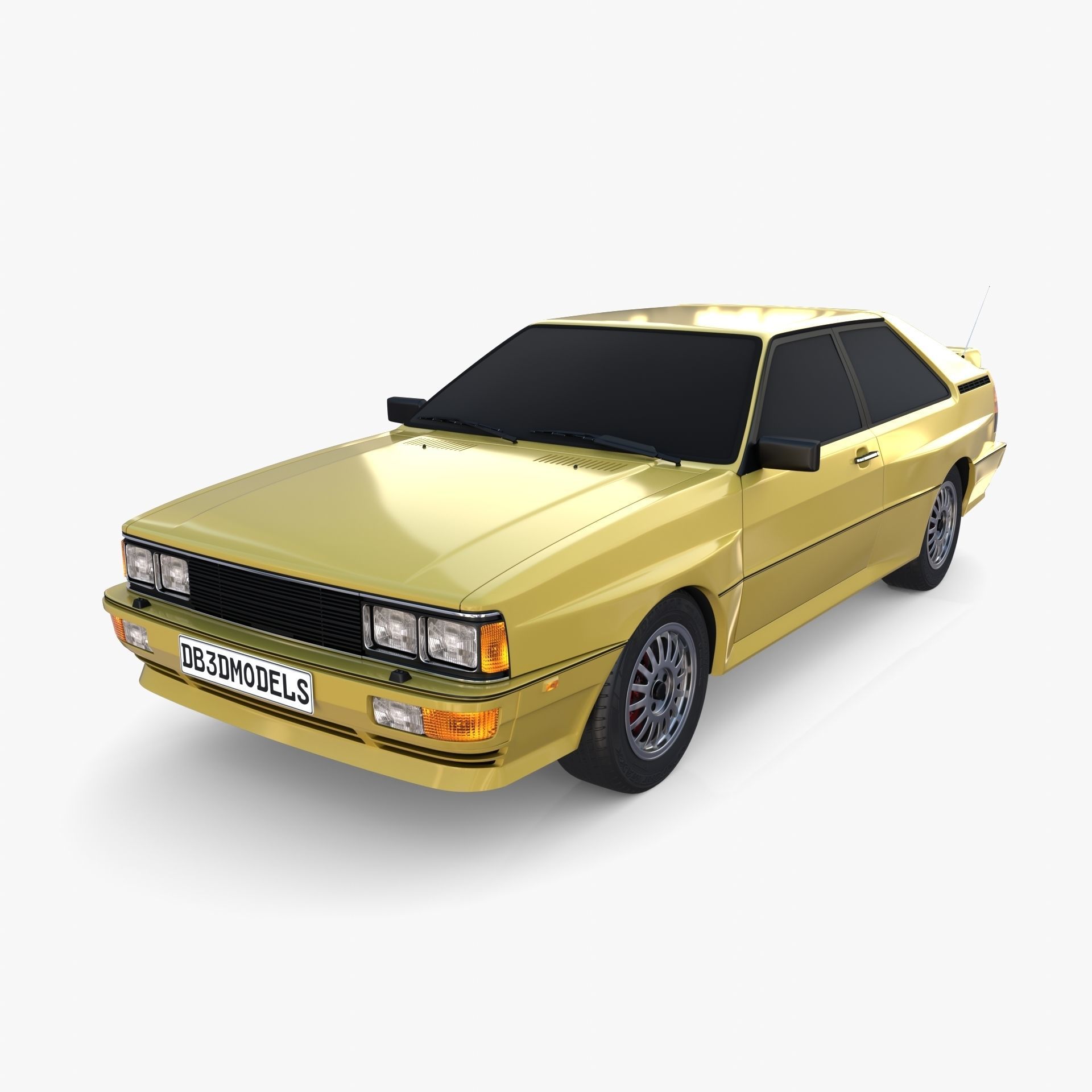 Generic 80s Coupe with interior 3D model_11