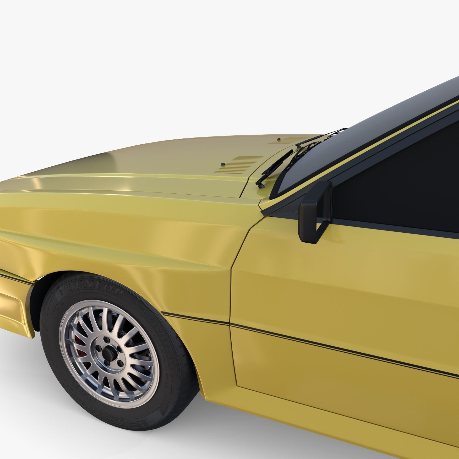 Generic 80s Coupe with interior 3D model_10
