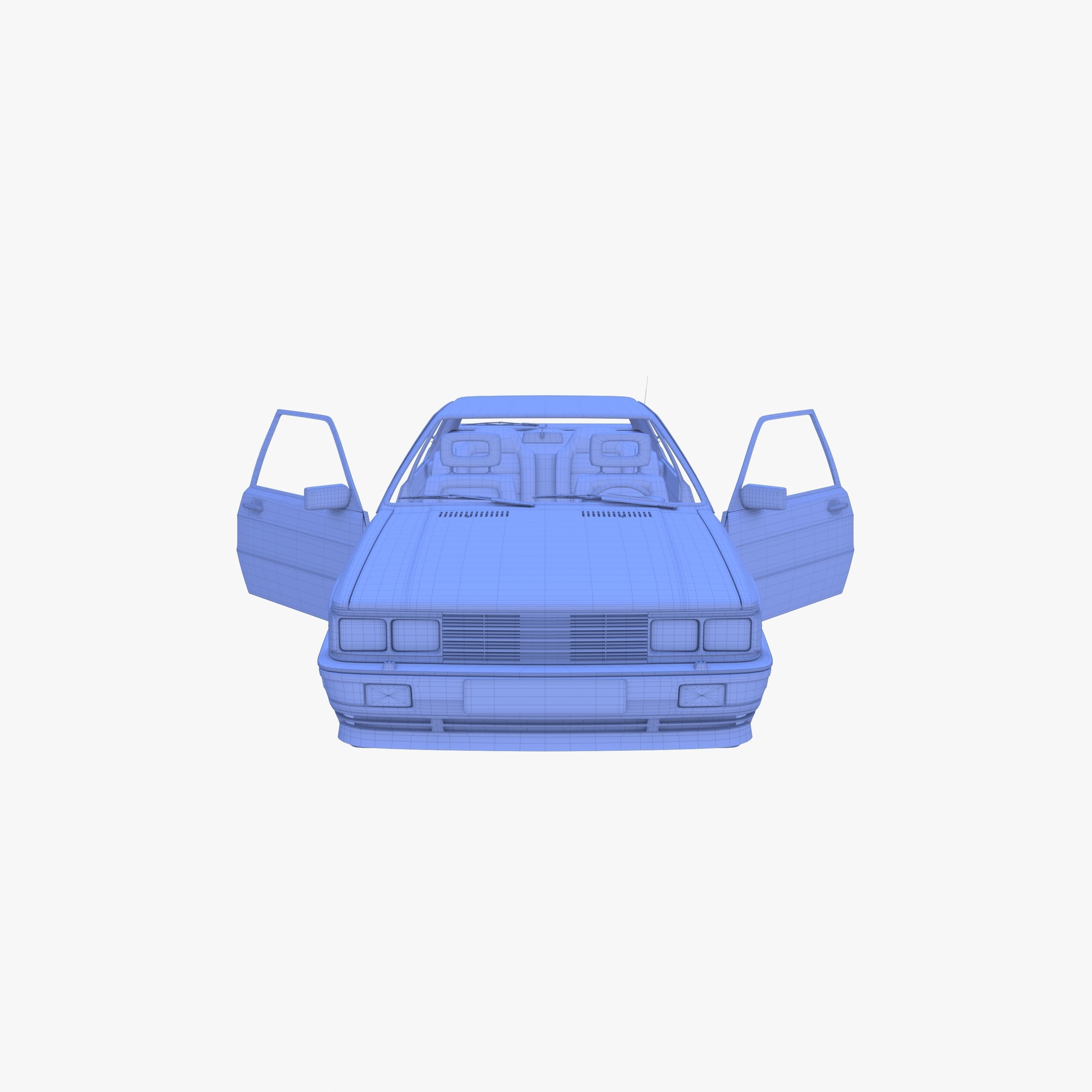 Generic 80s Coupe with interior 3D model_23