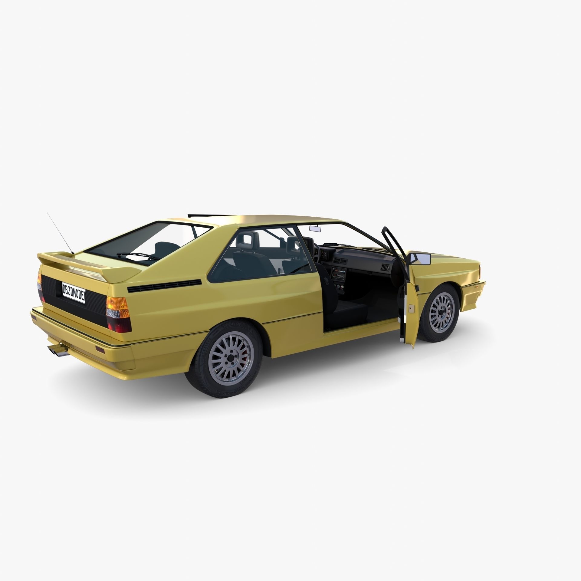 Generic 80s Coupe with interior 3D model_17