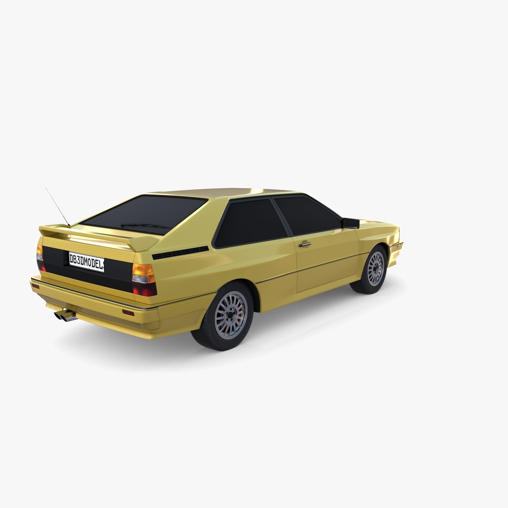 Generic 80s Coupe with interior 3D model_6