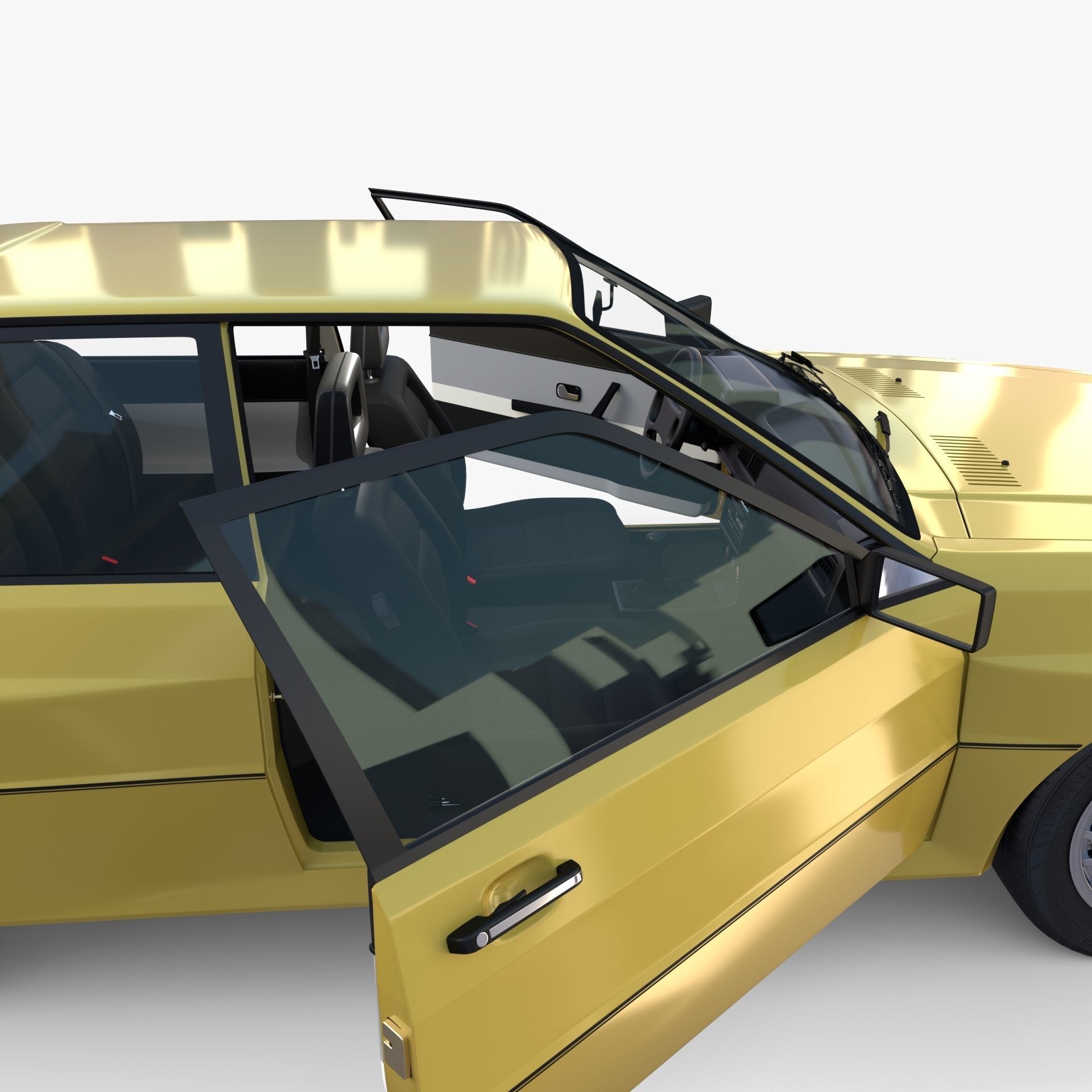 Generic 80s Coupe with interior 3D model_22