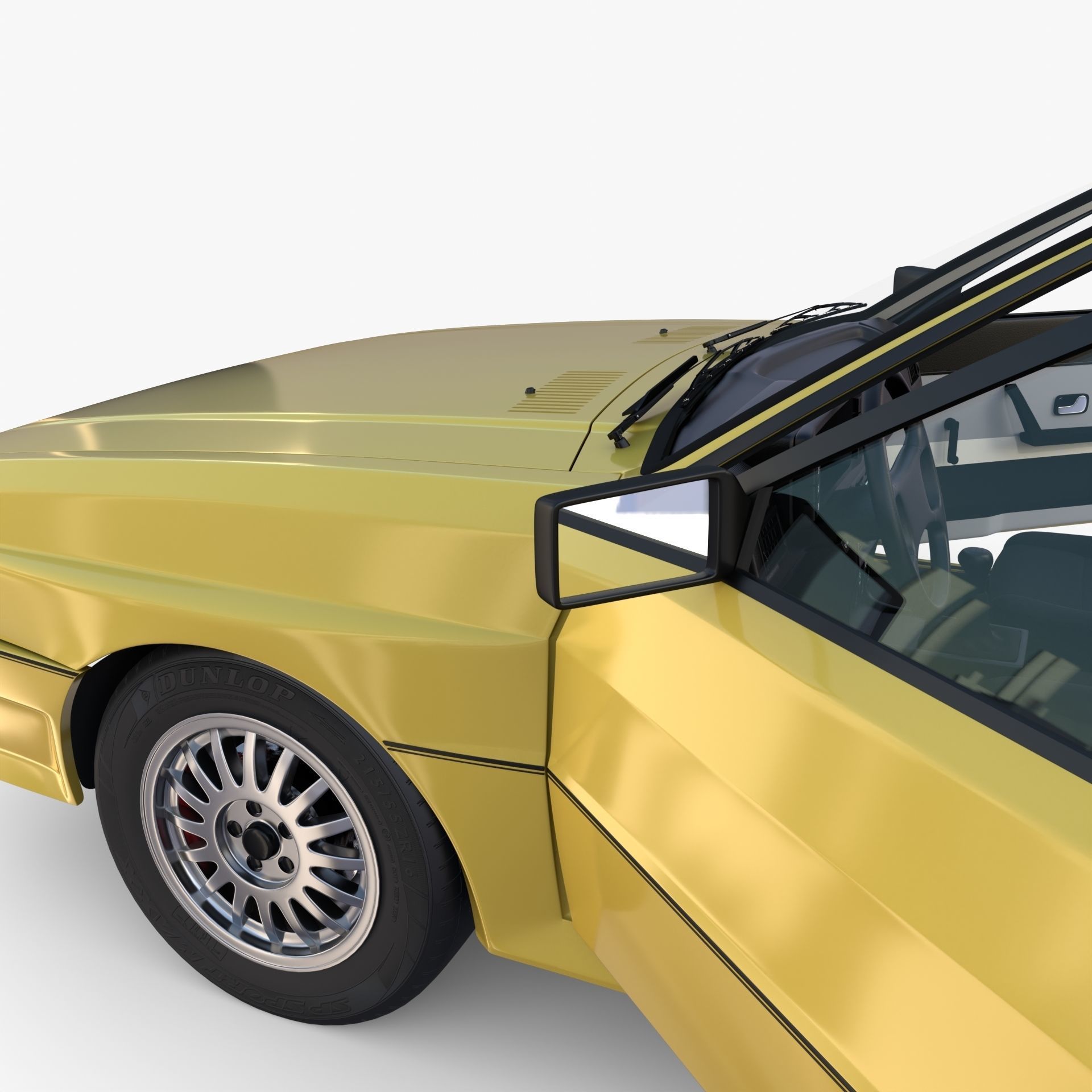 Generic 80s Coupe with interior 3D model_20