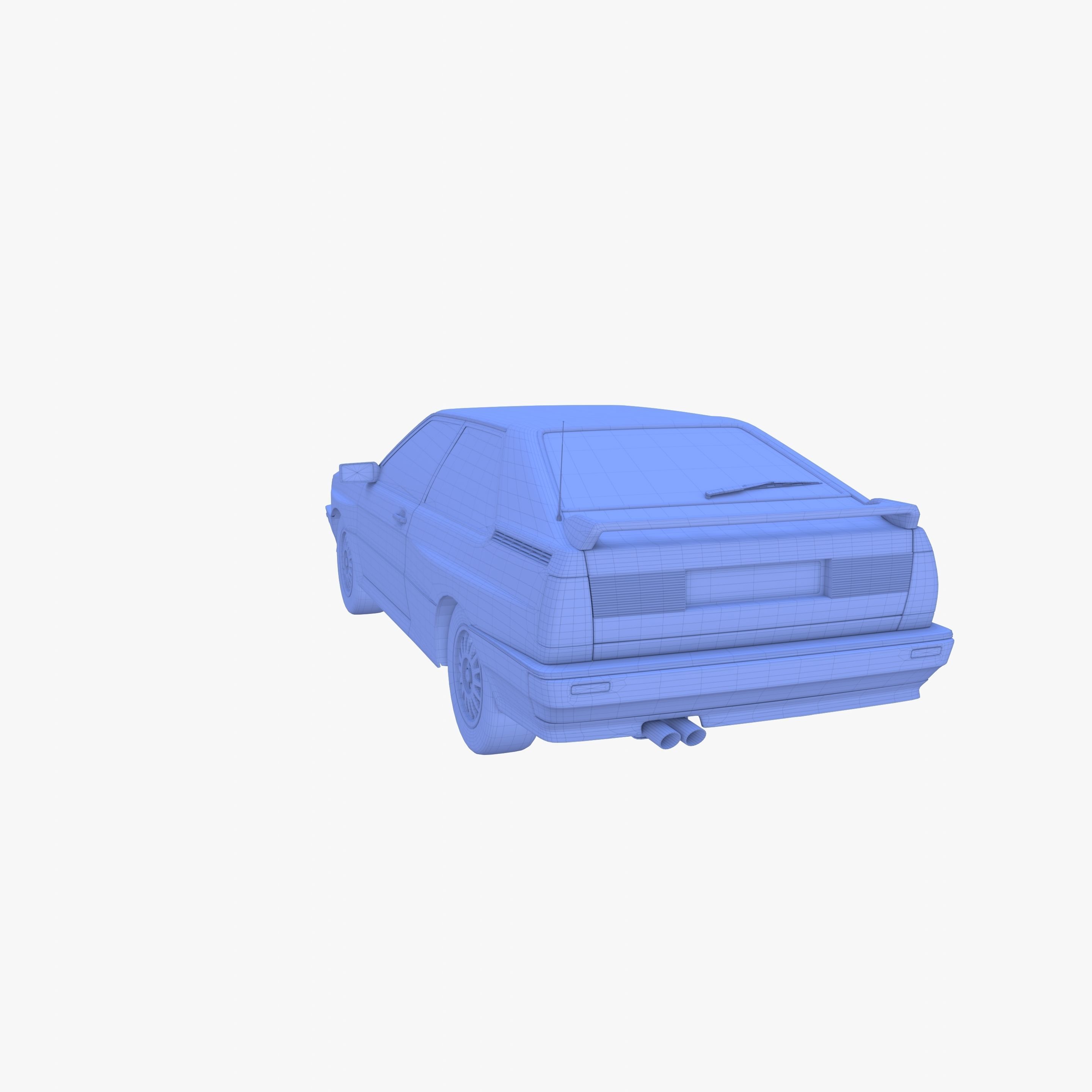 Generic 80s Coupe with interior 3D model_35