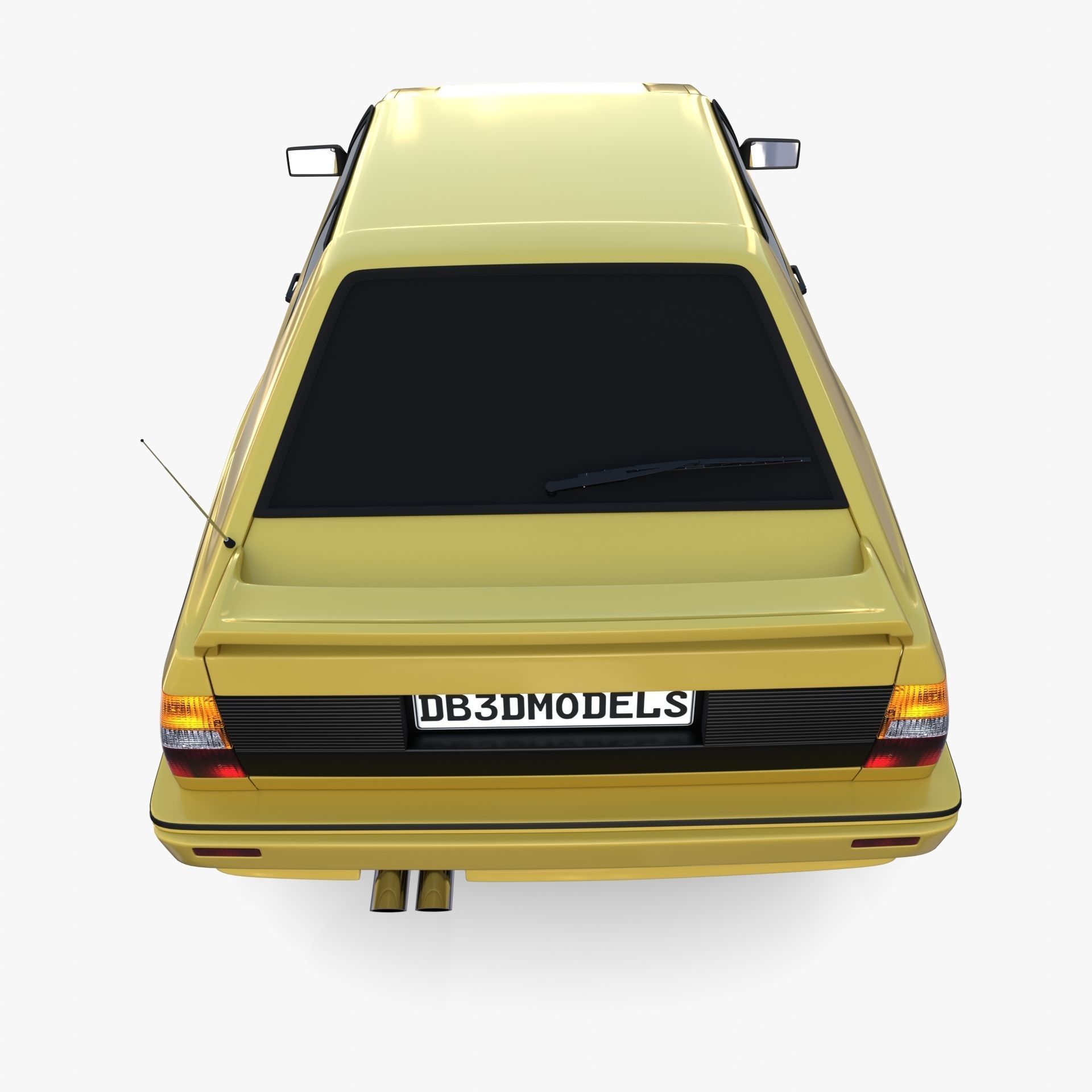 Generic 80s Coupe with interior 3D model_12