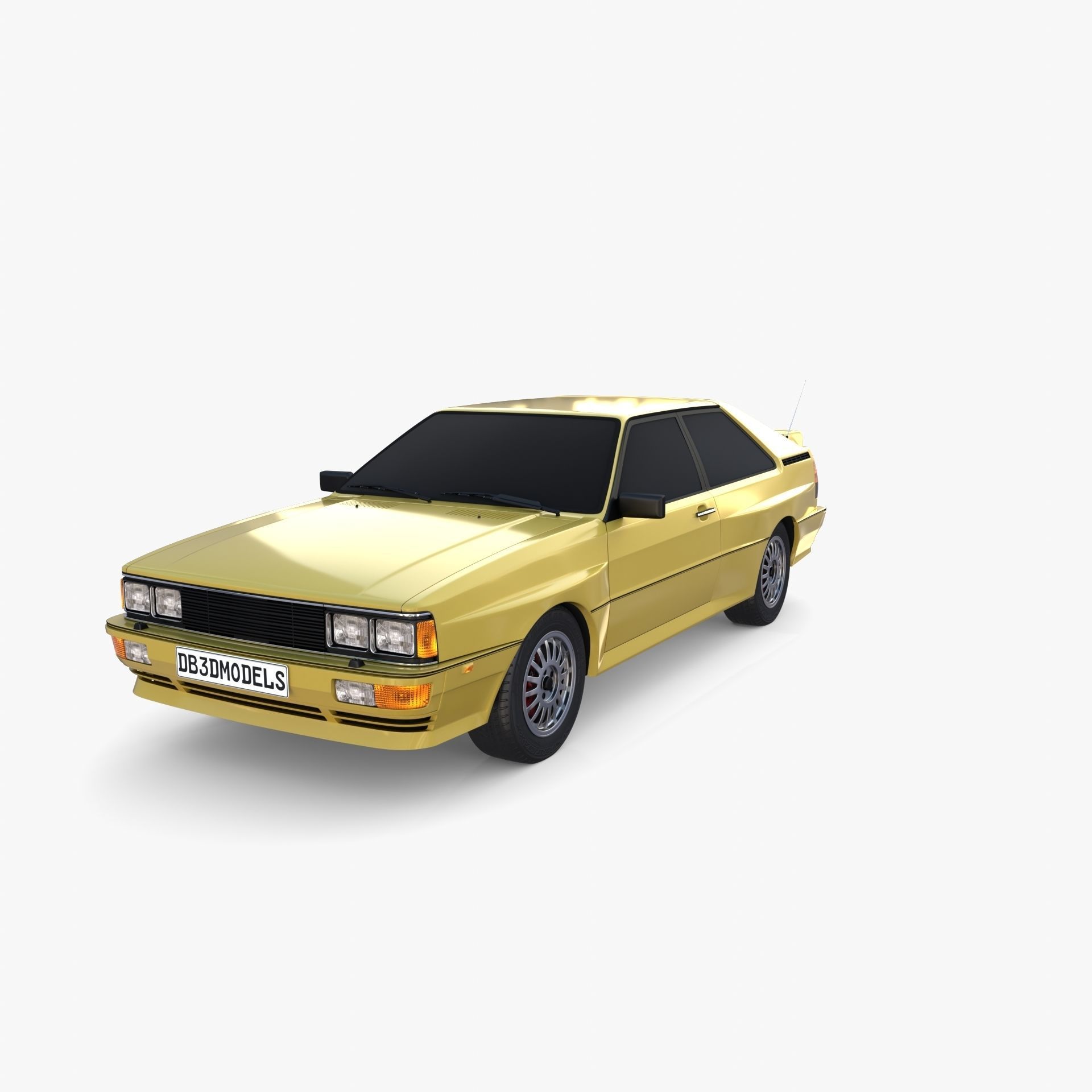 Generic 80s Coupe with interior 3D model_2