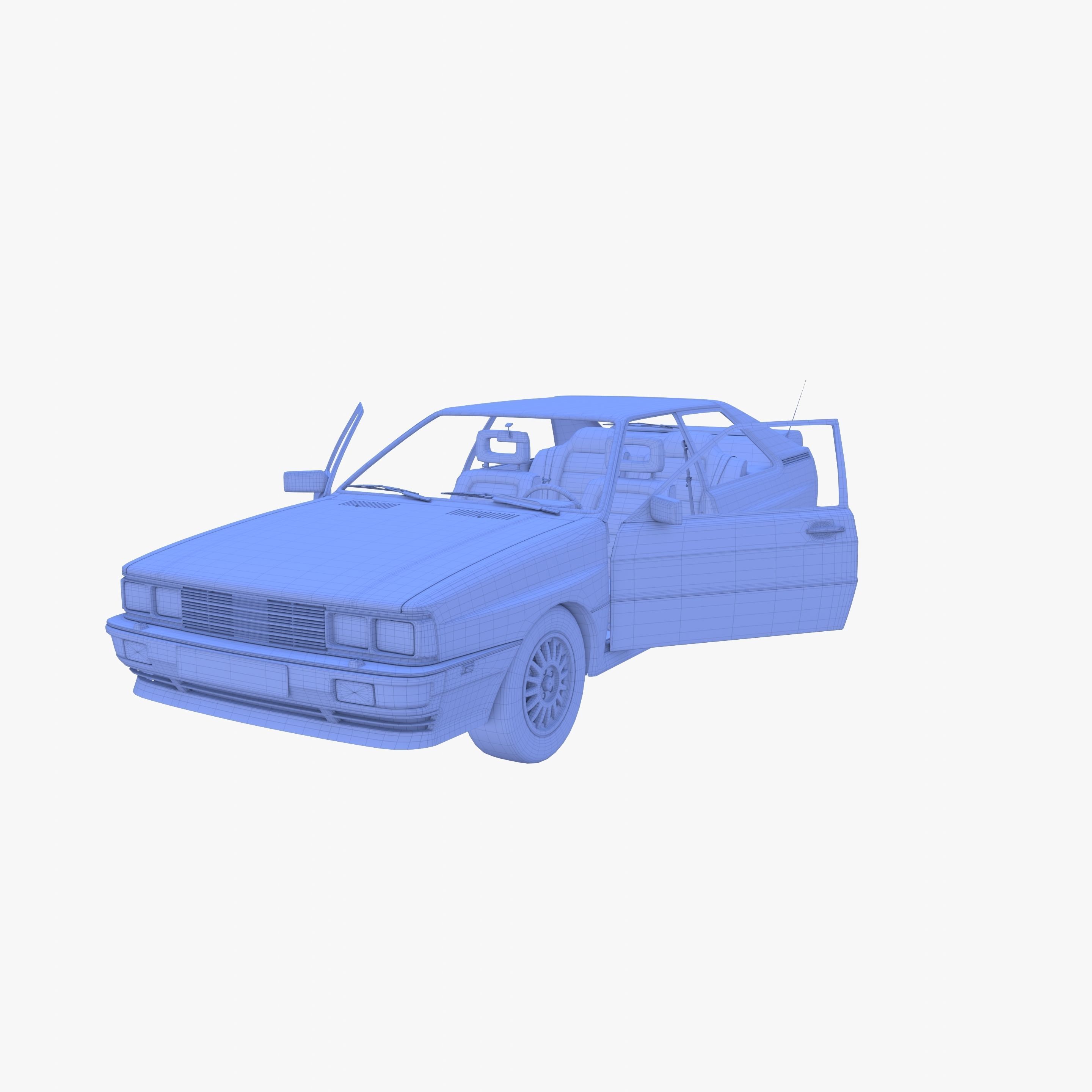 Generic 80s Coupe with interior 3D model_24