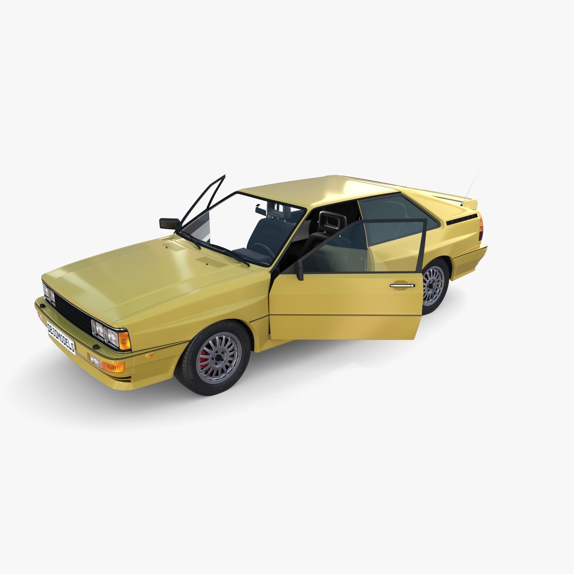 Generic 80s Coupe with interior 3D model_18