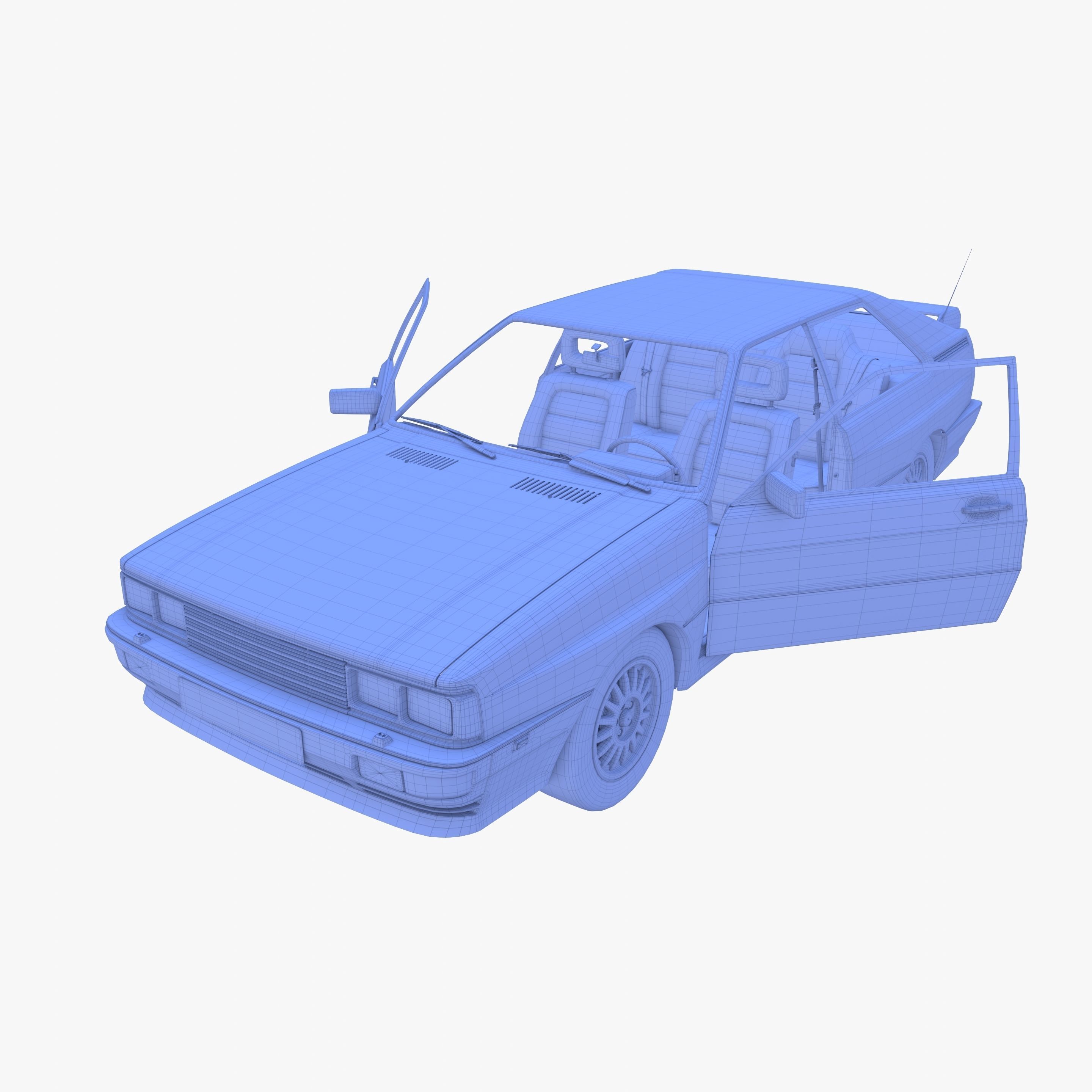 Generic 80s Coupe with interior 3D model_29