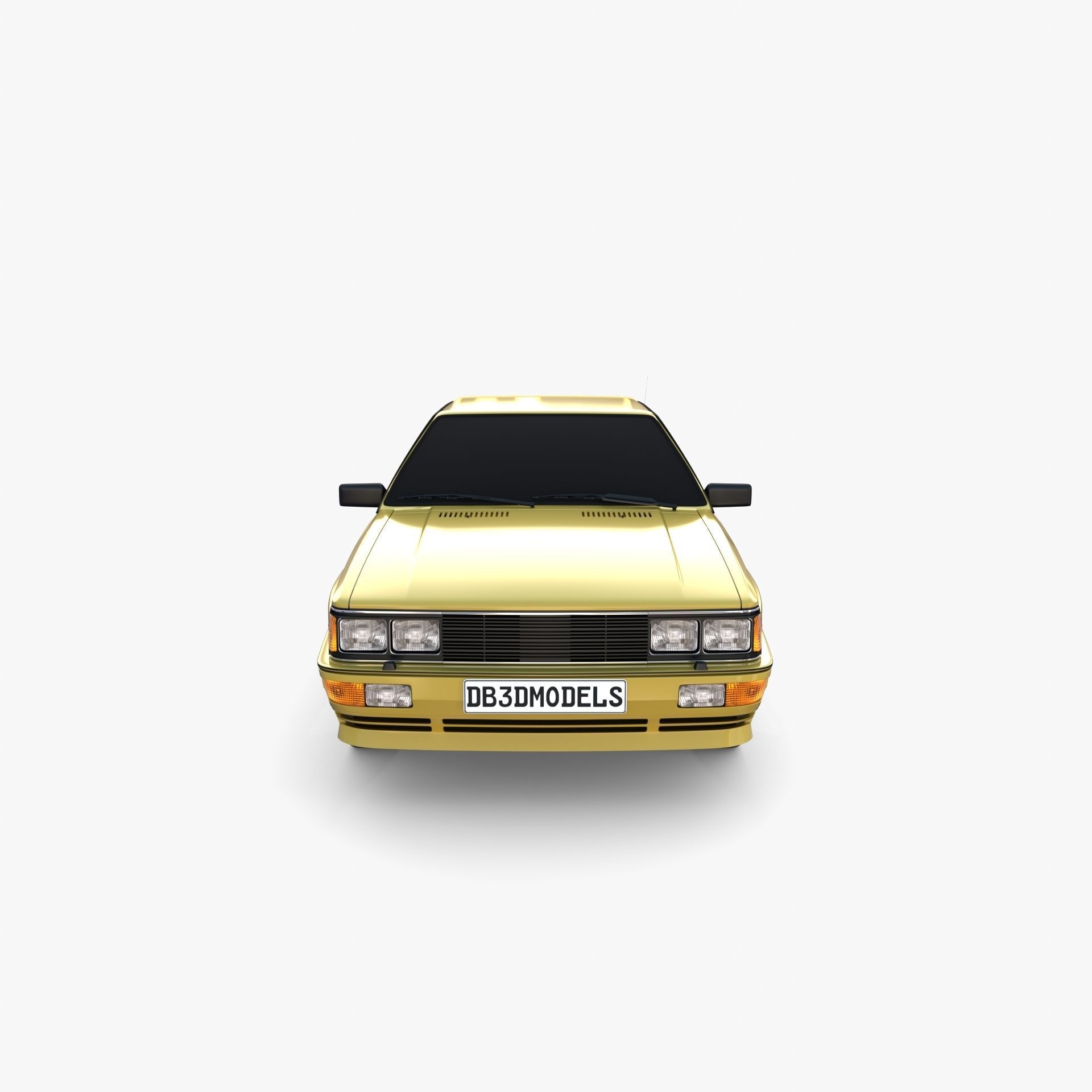 Generic 80s Coupe with interior 3D model_1