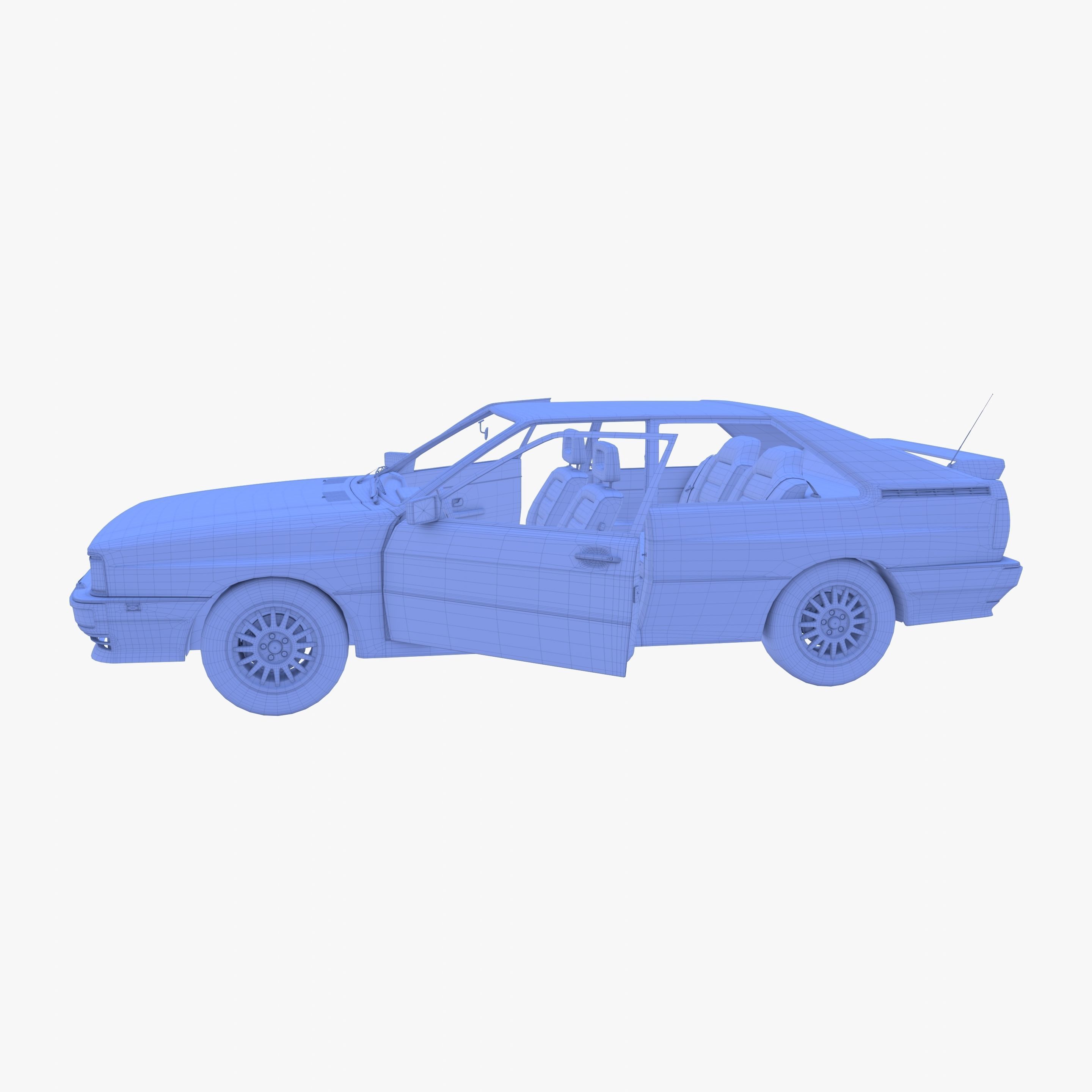 Generic 80s Coupe with interior 3D model_25