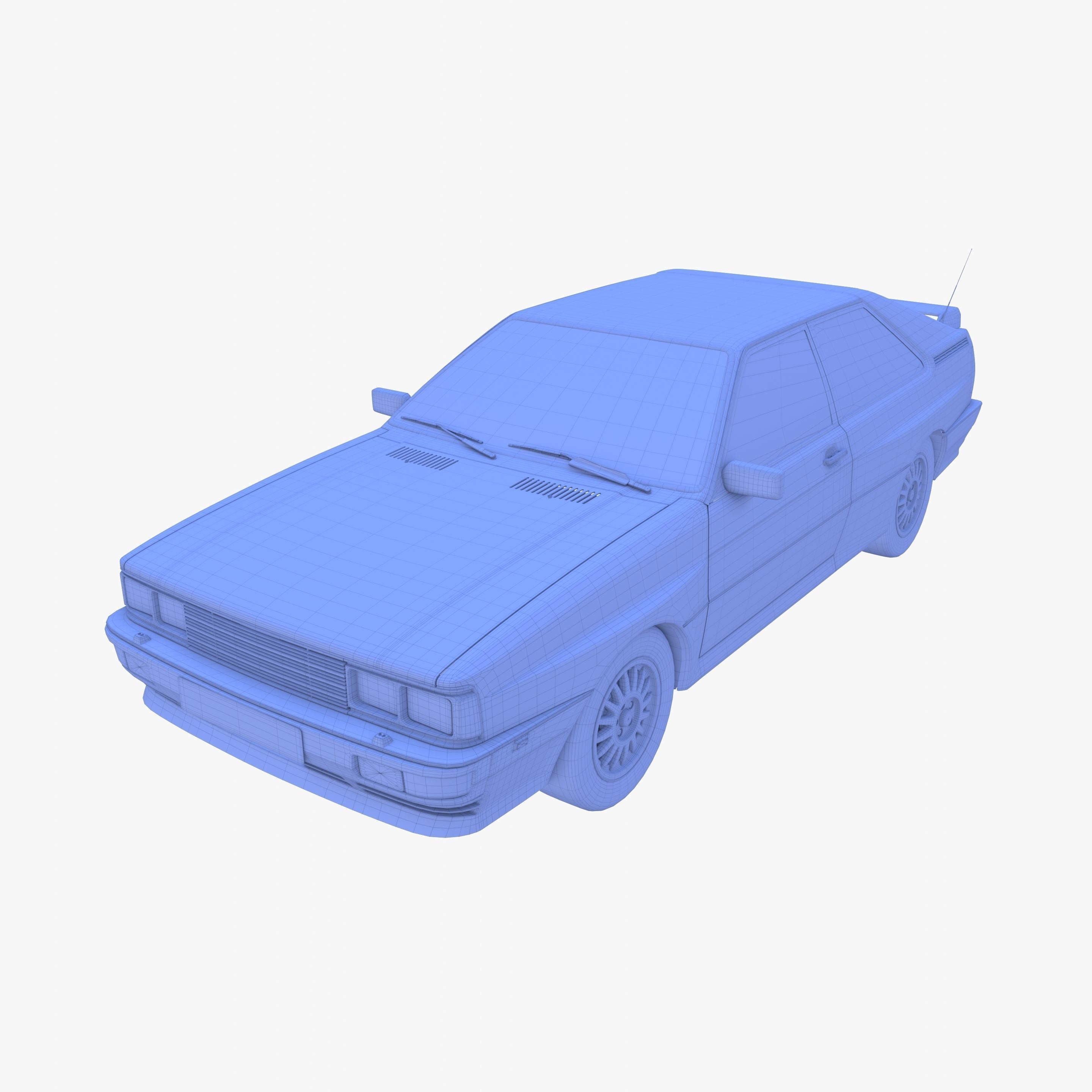 Generic 80s Coupe with interior 3D model_41
