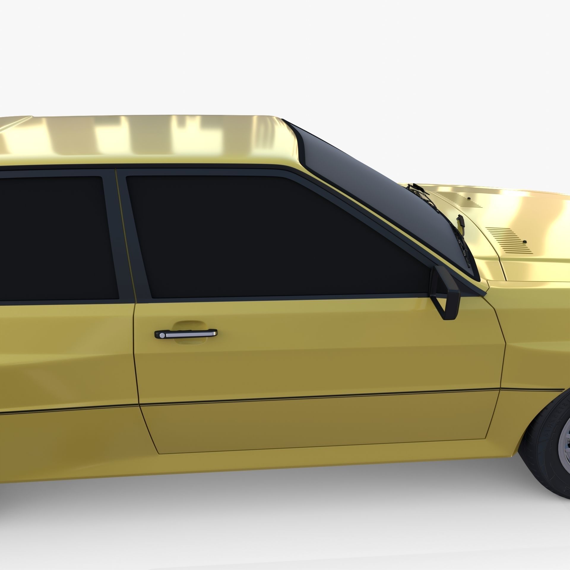 Generic 80s Coupe with interior 3D model_13