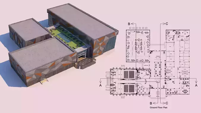 0032 - Art Center - 2021 - 01 - Design 01 - 2D Plans - 3D Files 3D model