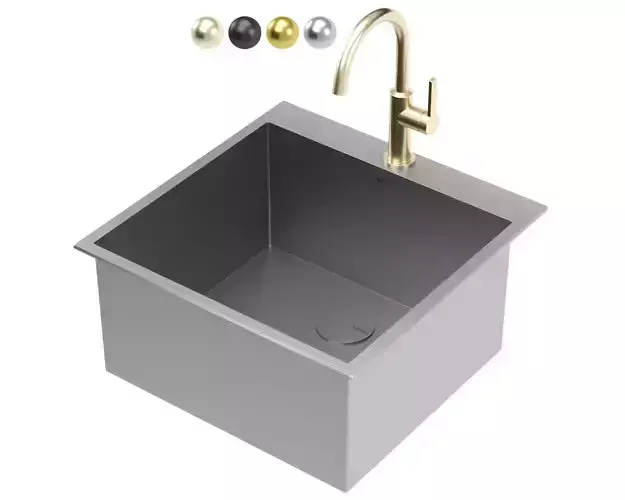 KRAUS Stainless Steel Single Bowl Deep Laundry Utility Sink 3D model
