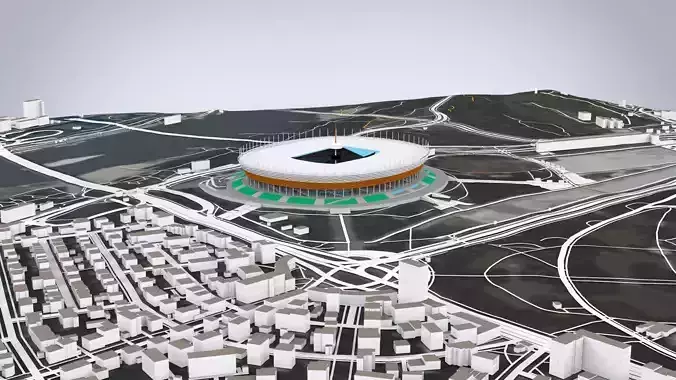 Warsaw National Stadium Warsaw Poland 3D model
