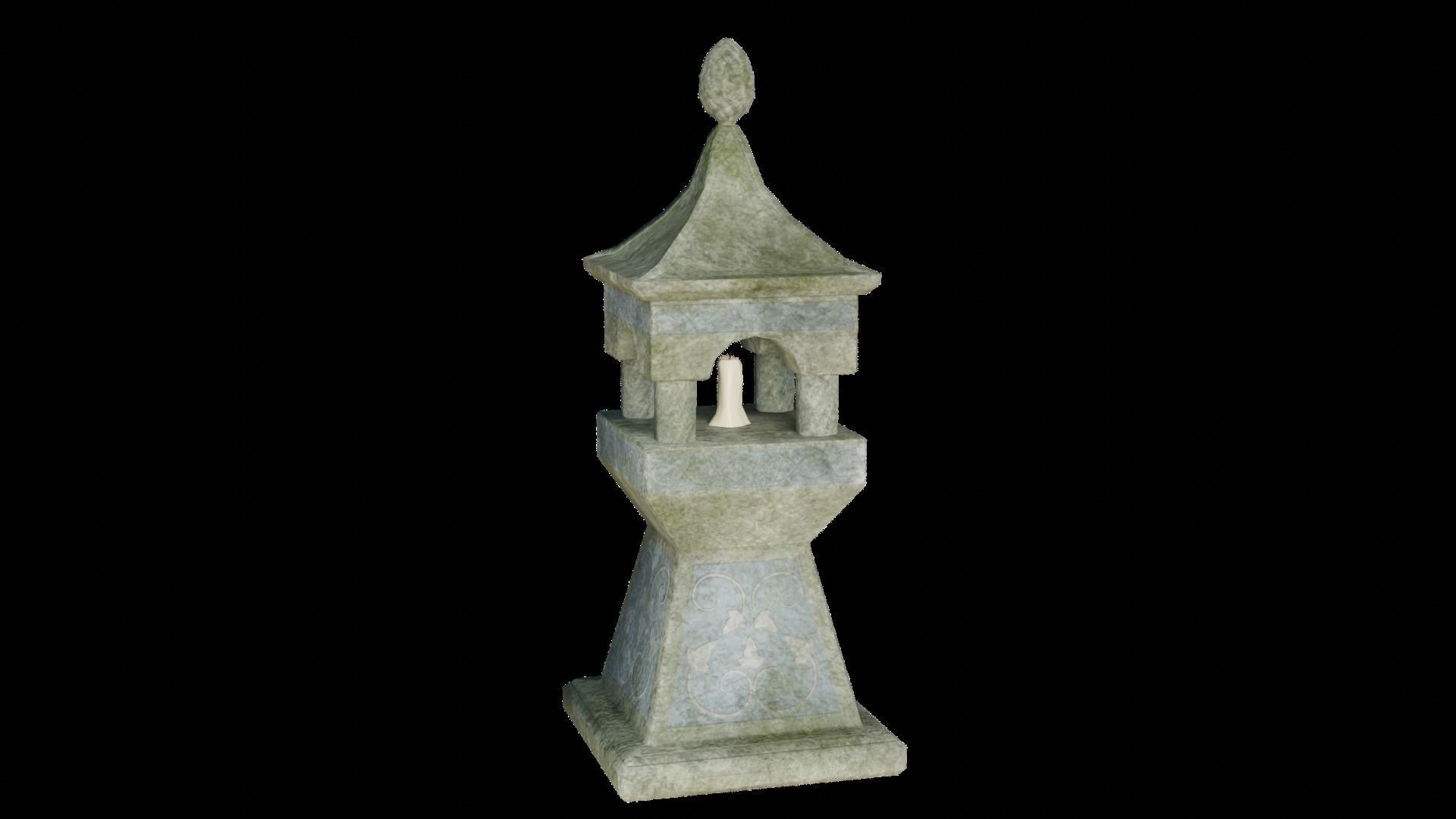 Stone Lights Fire - Lights Pit Candles Crystal 13 Piece Set Low-poly 3D model_7