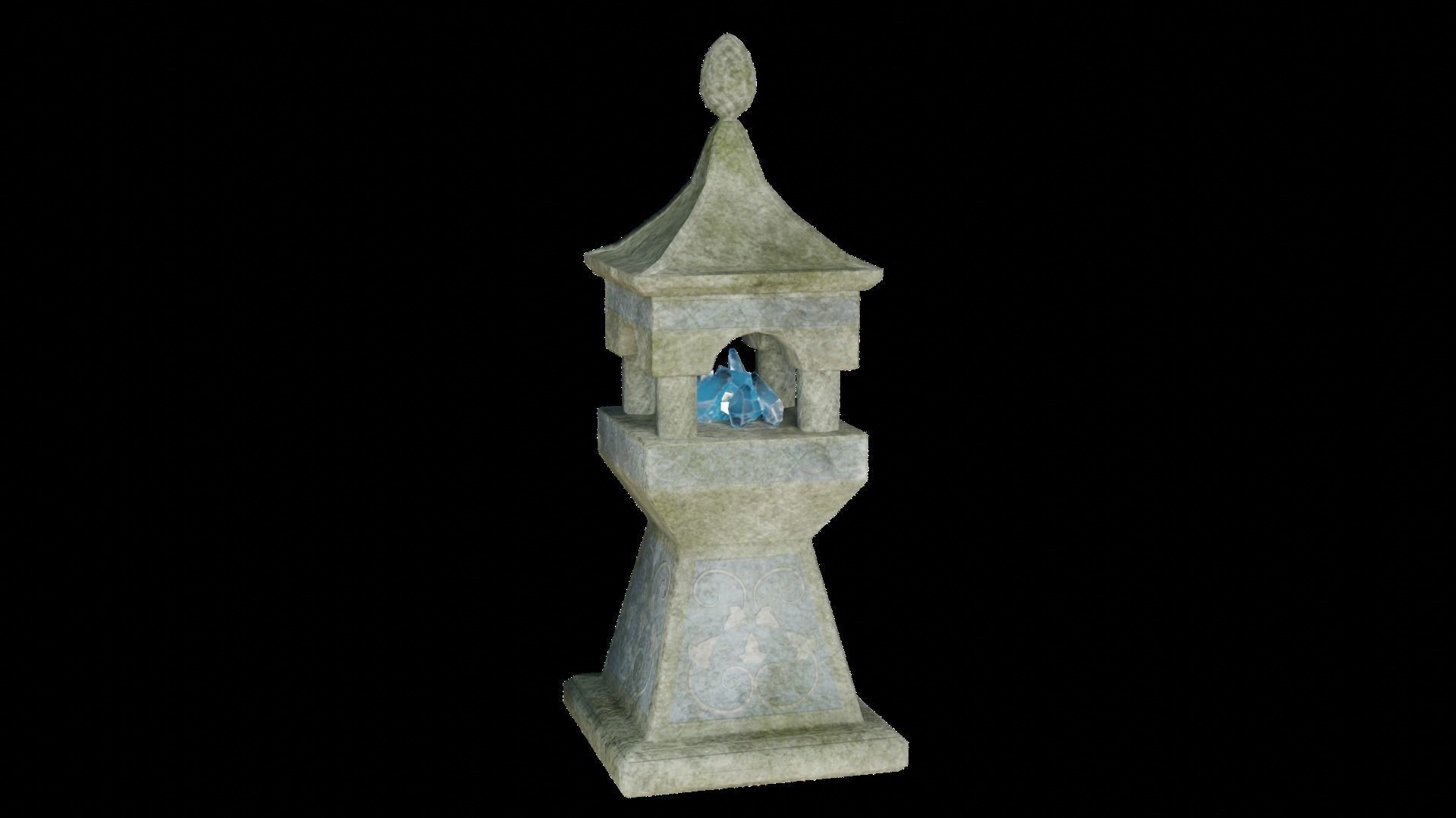 Stone Lights Fire - Lights Pit Candles Crystal 13 Piece Set Low-poly 3D model_6