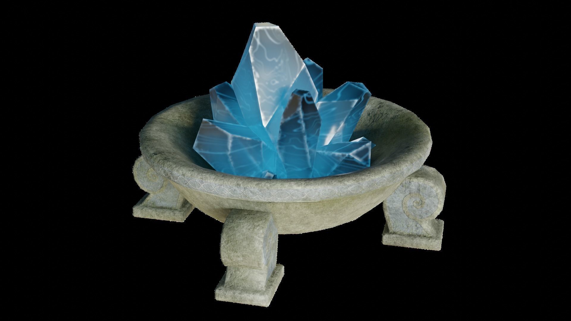 Stone Lights Fire - Lights Pit Candles Crystal 13 Piece Set Low-poly 3D model_2