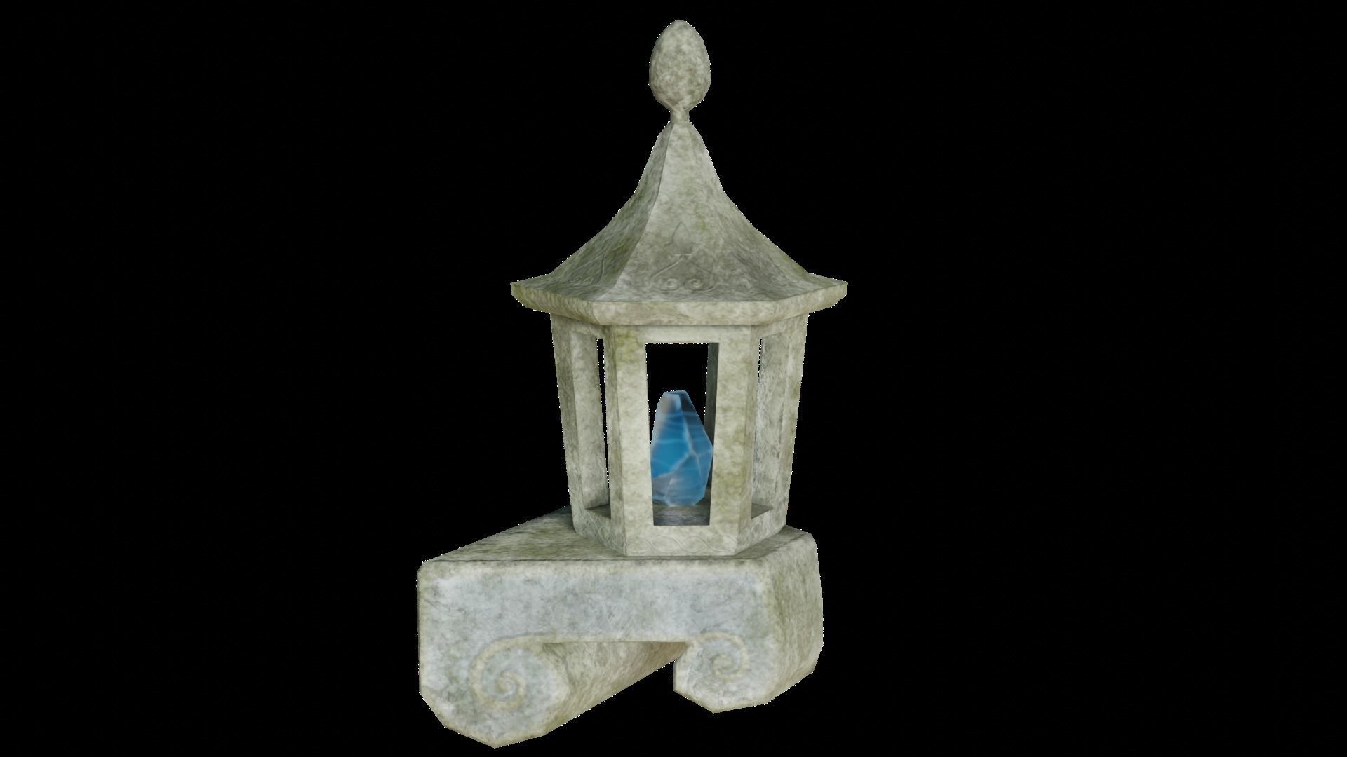 Stone Lights Fire - Lights Pit Candles Crystal 13 Piece Set Low-poly 3D model_8