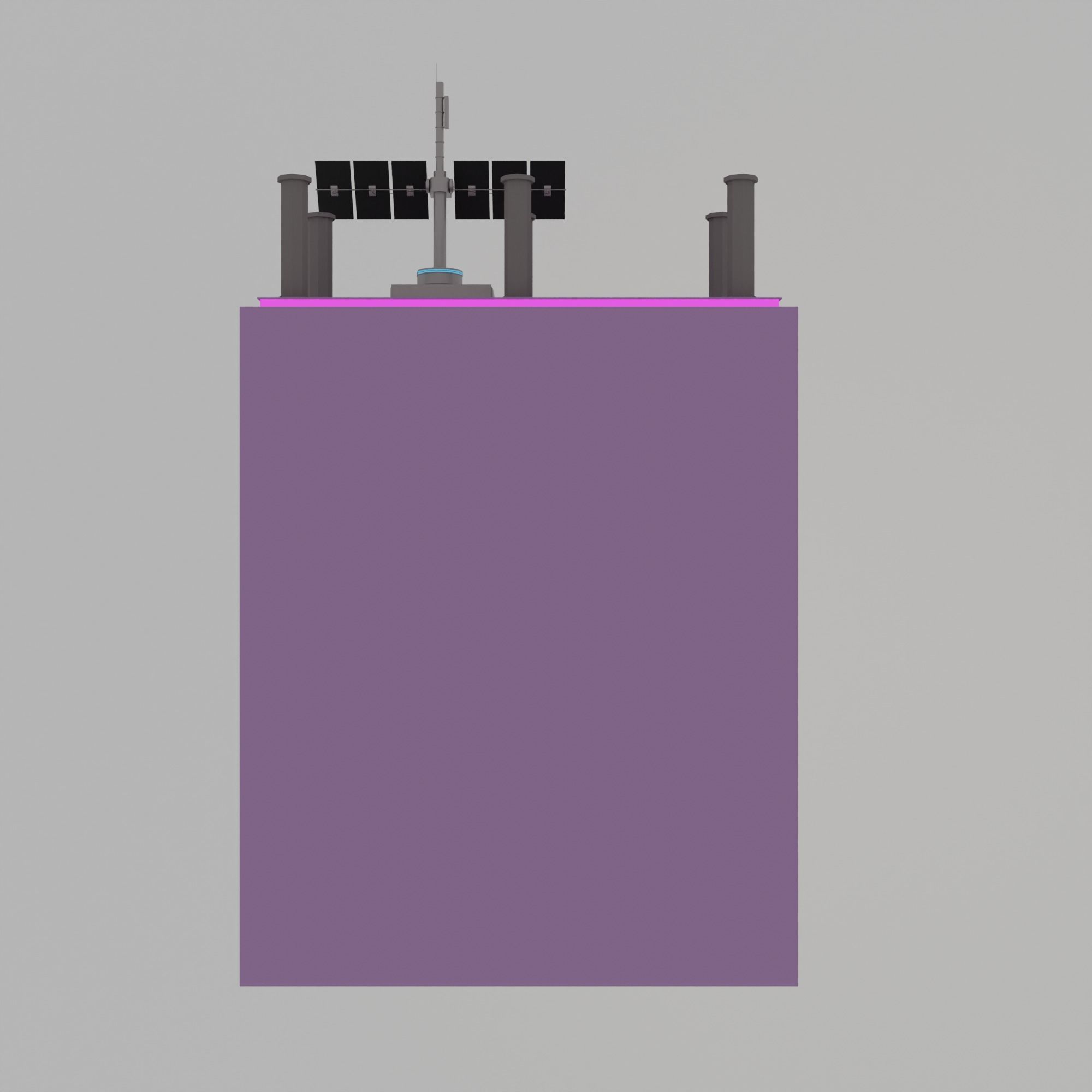 Cyberpunk city Low-poly 3D model_16