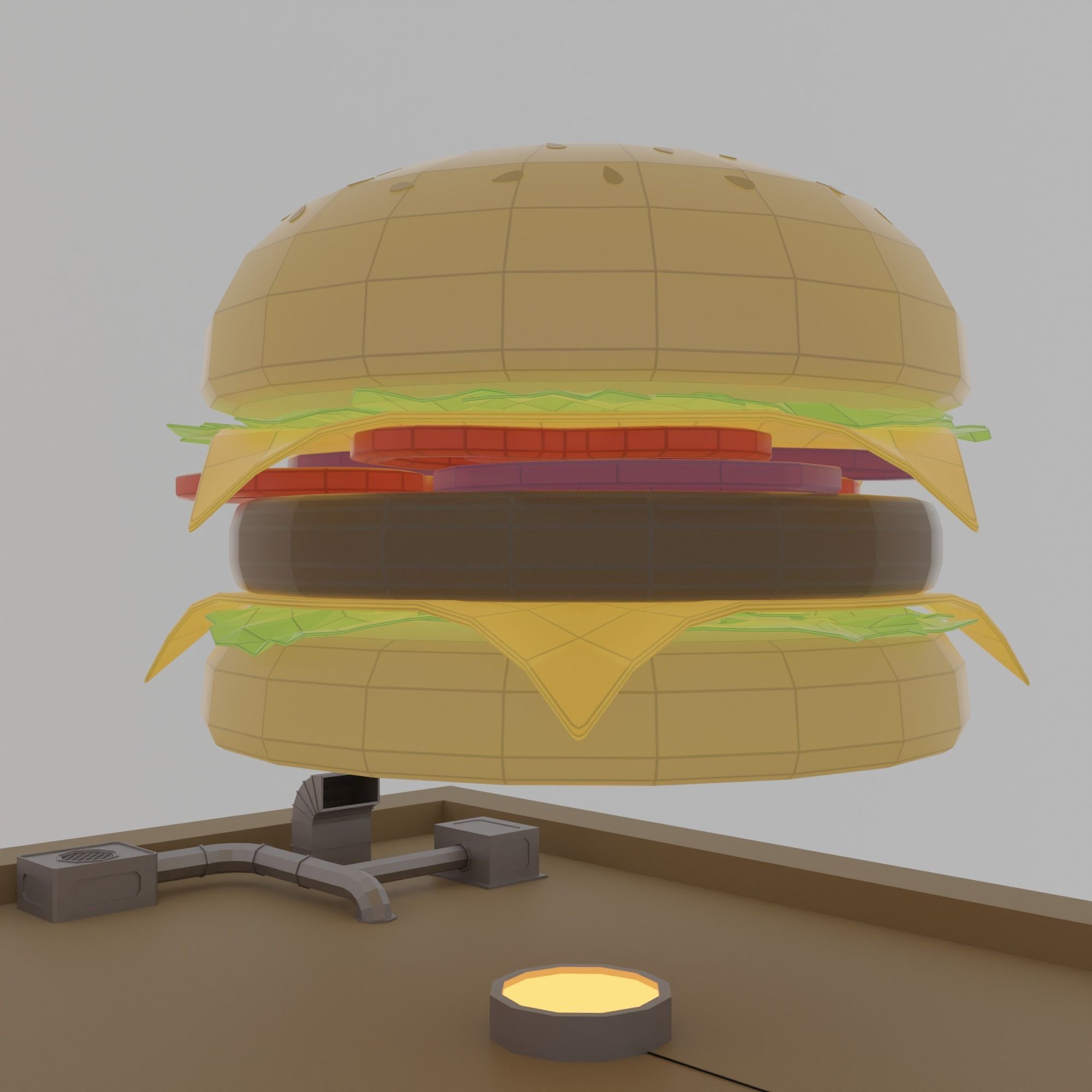 Cyberpunk city Low-poly 3D model_27