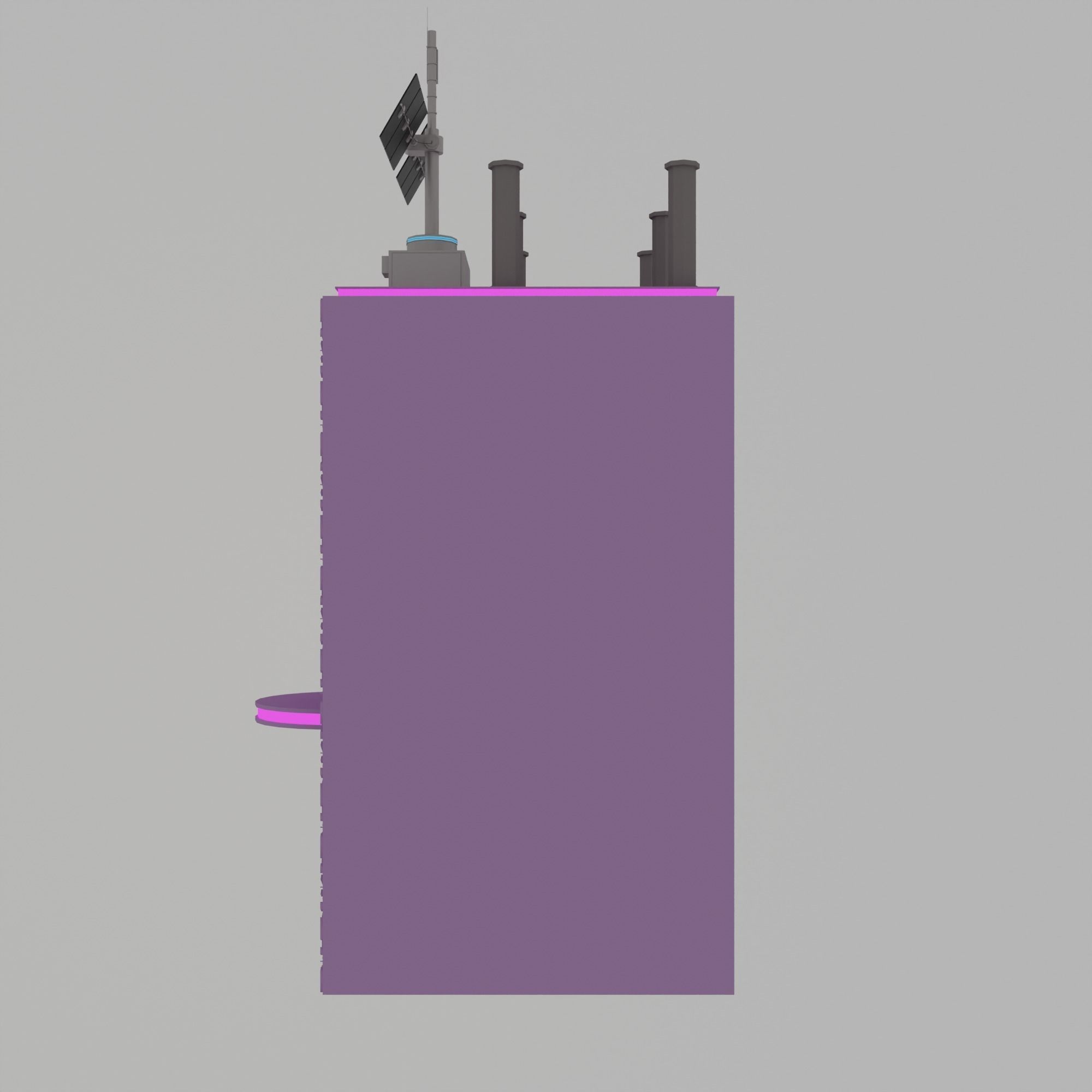 Cyberpunk city Low-poly 3D model_17