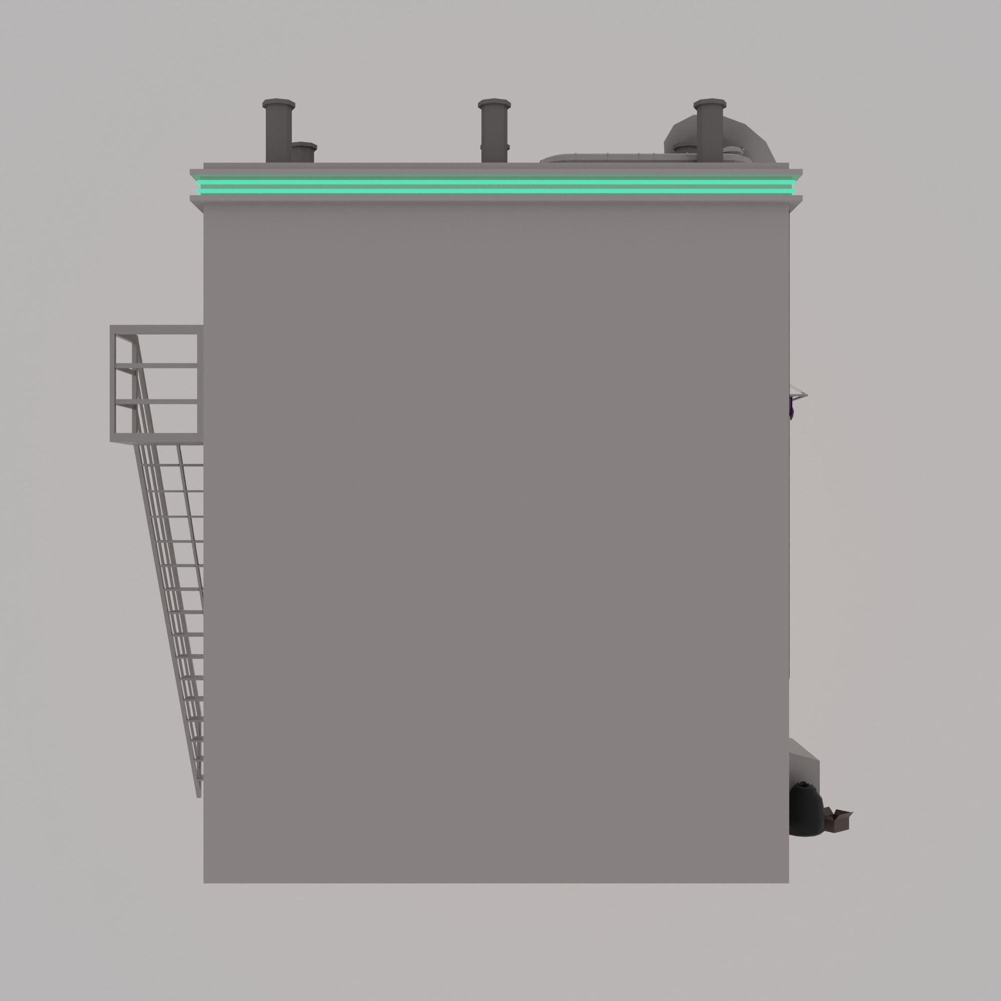 Cyberpunk city Low-poly 3D model_5