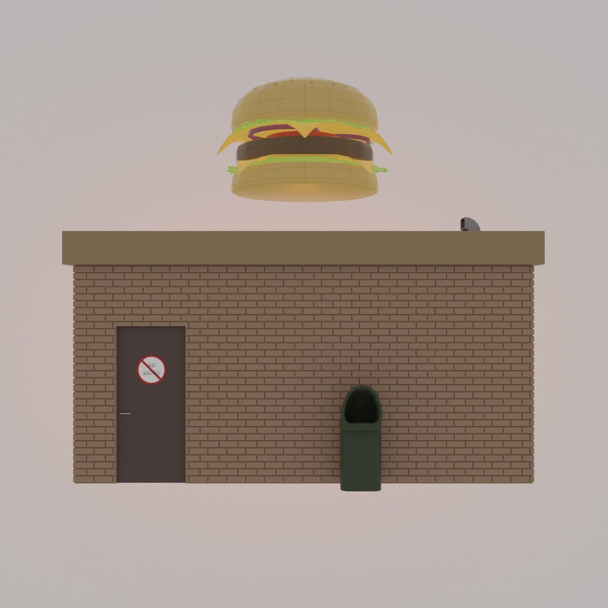 Cyberpunk city Low-poly 3D model_25