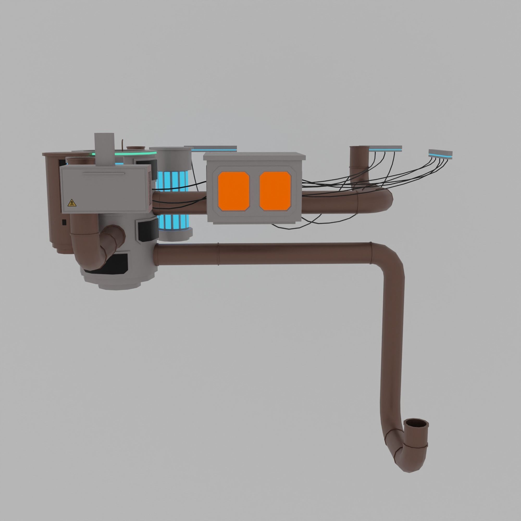 Cyberpunk city Low-poly 3D model_56