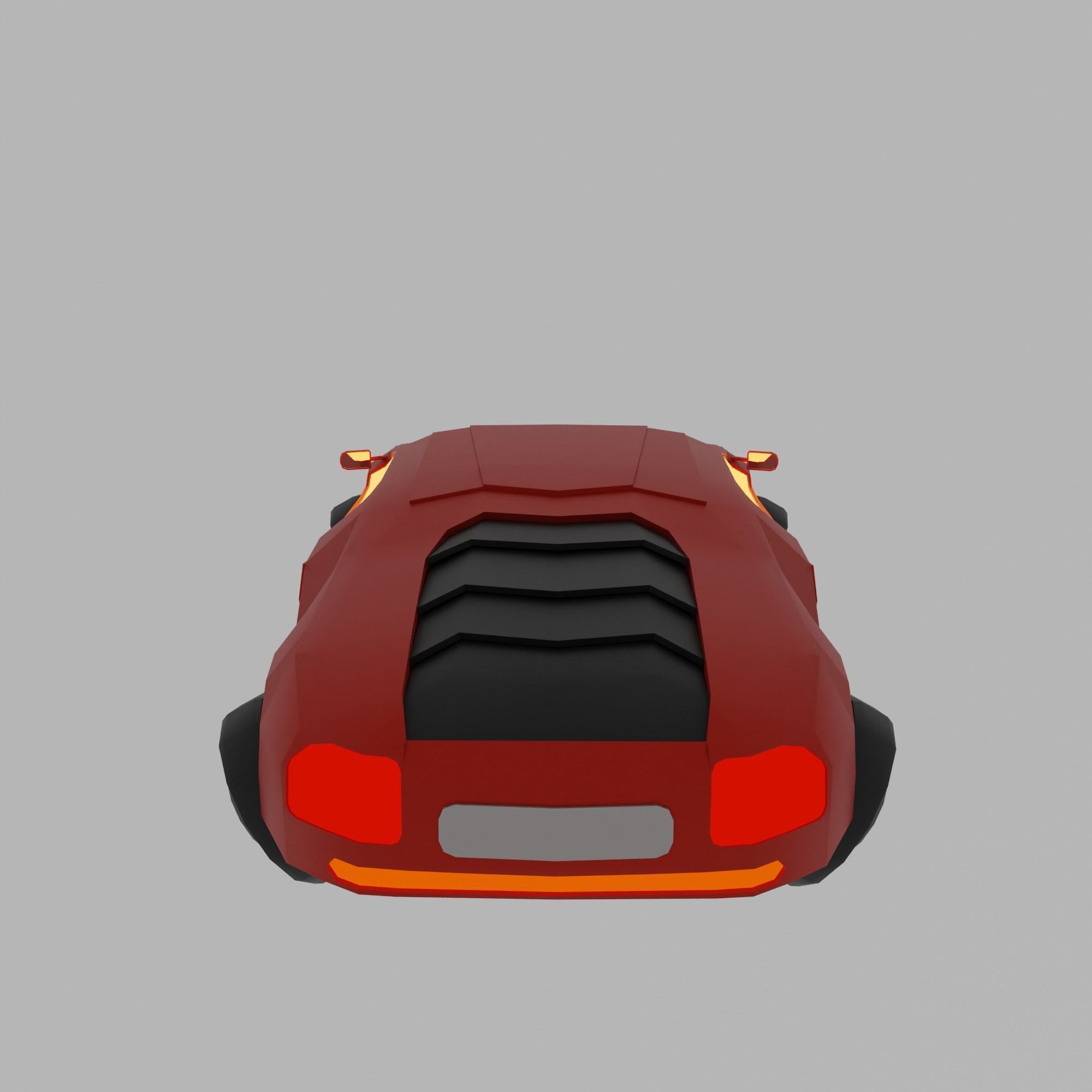 Cyberpunk city Low-poly 3D model_36