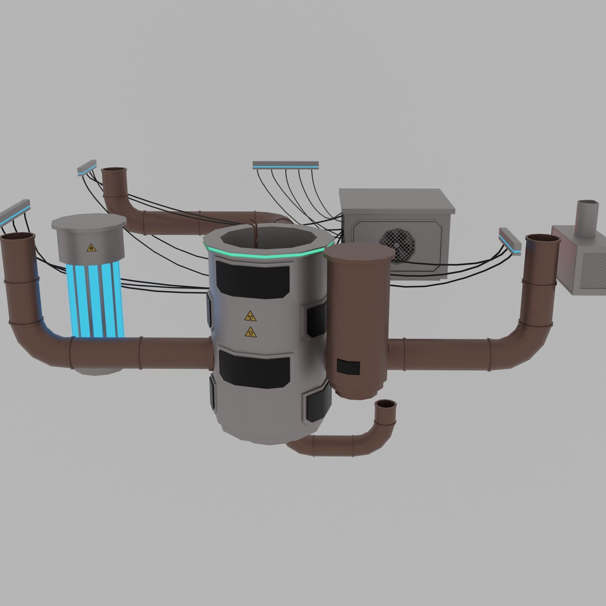 Cyberpunk city Low-poly 3D model_55