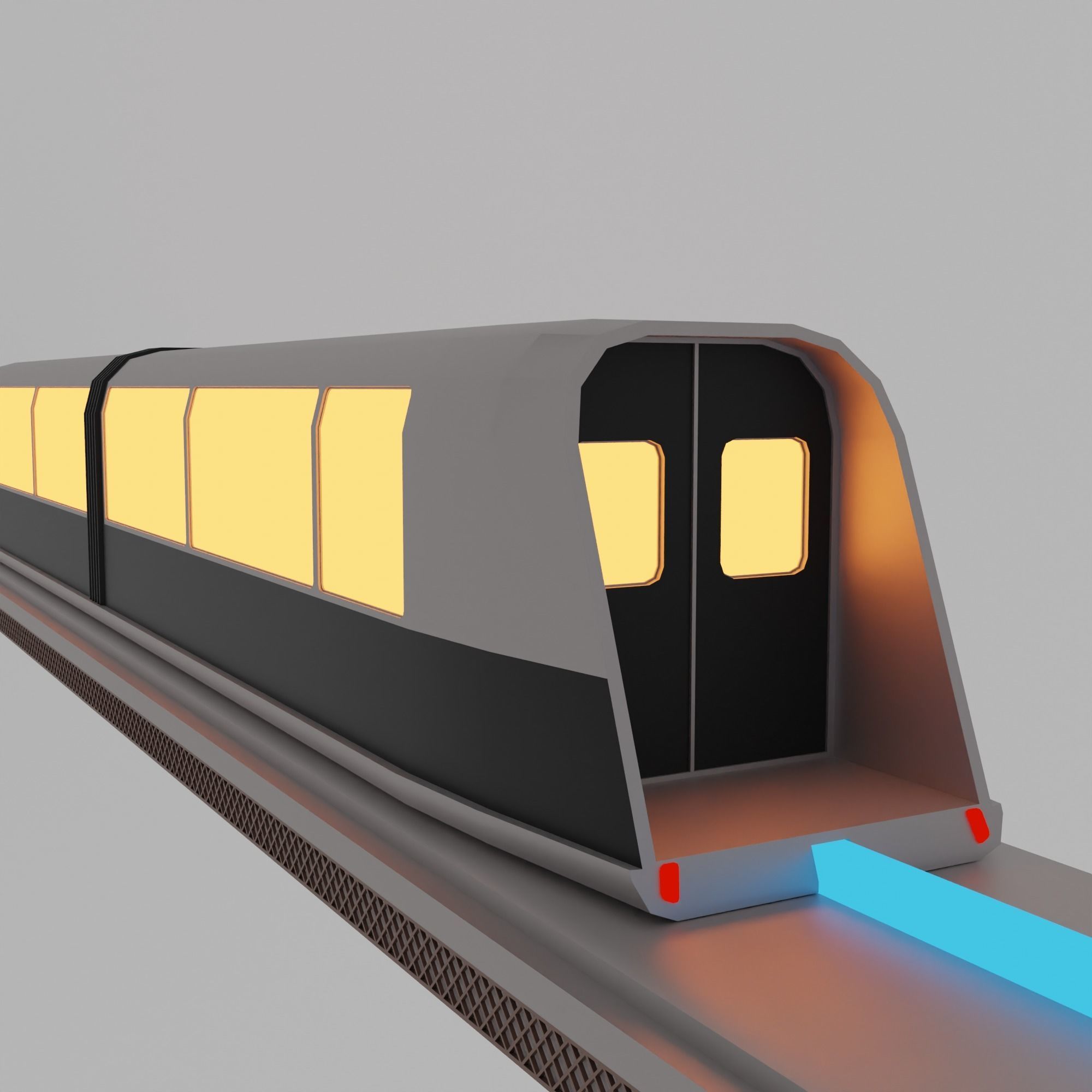 Cyberpunk city Low-poly 3D model_46