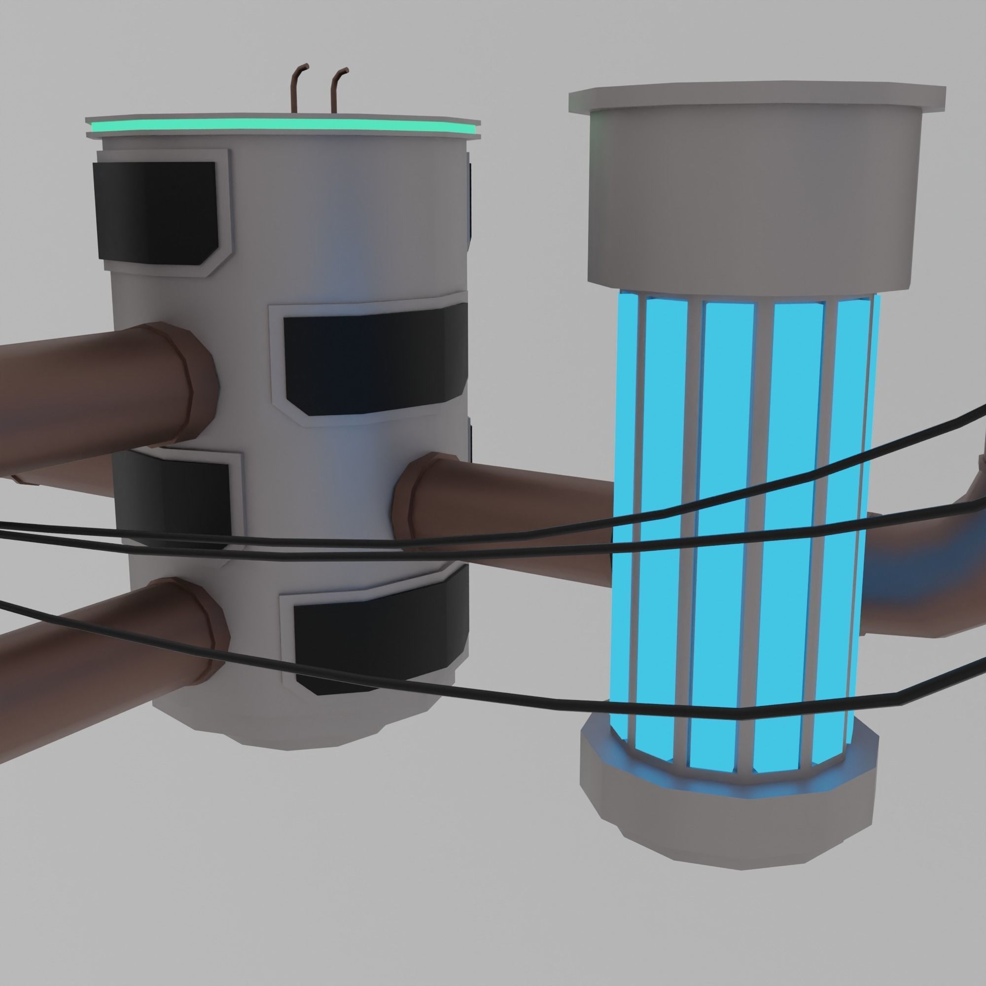 Cyberpunk city Low-poly 3D model_57