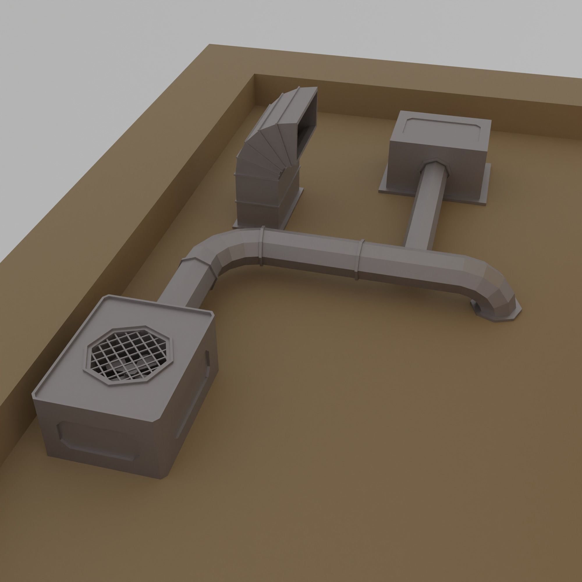 Cyberpunk city Low-poly 3D model_28