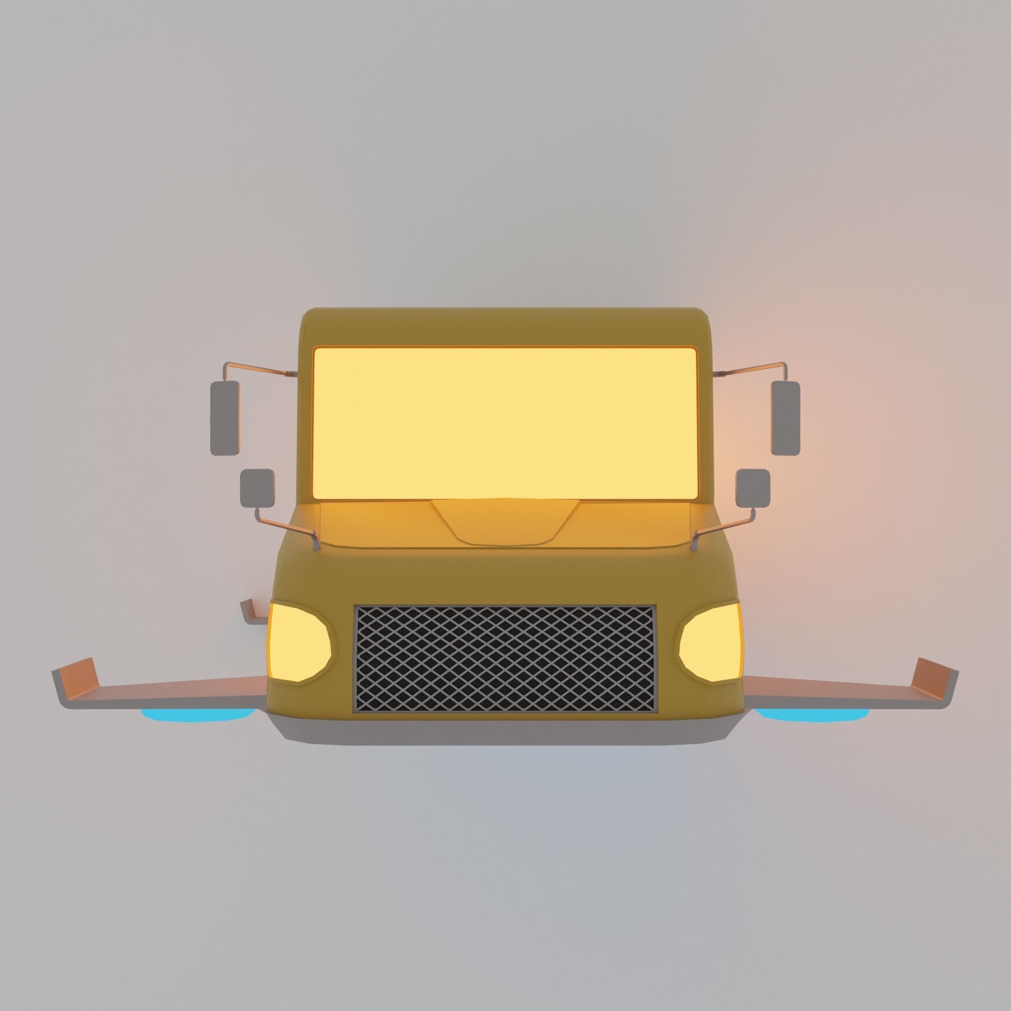 Cyberpunk city Low-poly 3D model_29