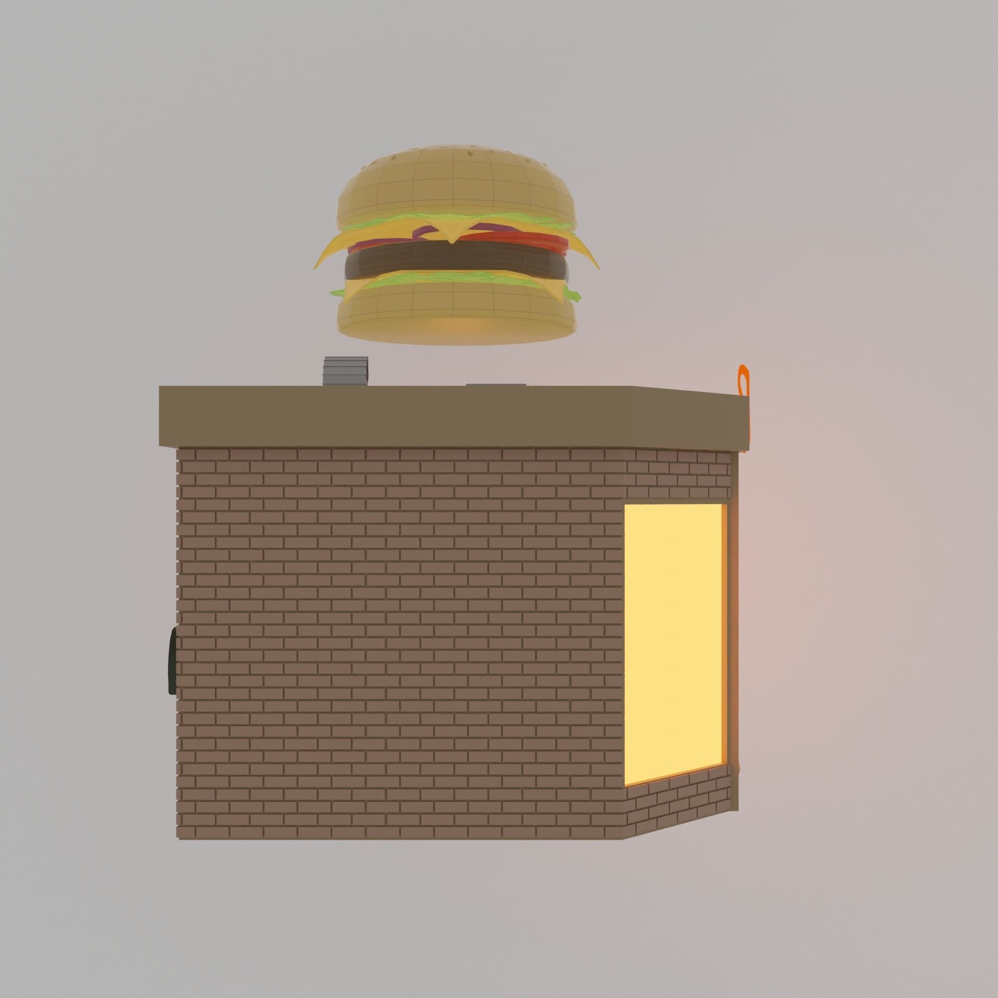 Cyberpunk city Low-poly 3D model_24