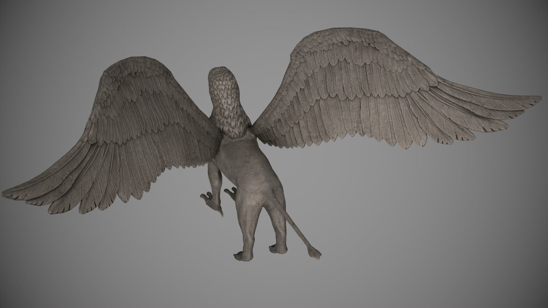 Griffin Statue Low-poly 3D model_15