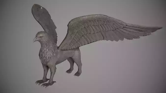 Griffin Statue Low-poly 3D model